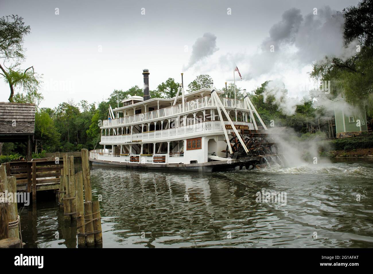 Paddle steamer, Magic Kingdom Park, Walt Disney World, Orlando, Florida Stock Photo