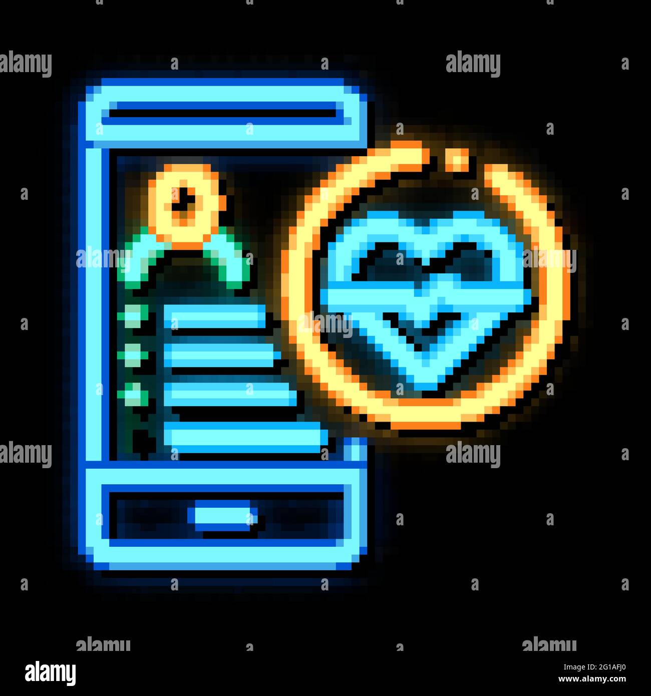 Heart Rhythm neon glow icon illustration Stock Vector Image & Art - Alamy