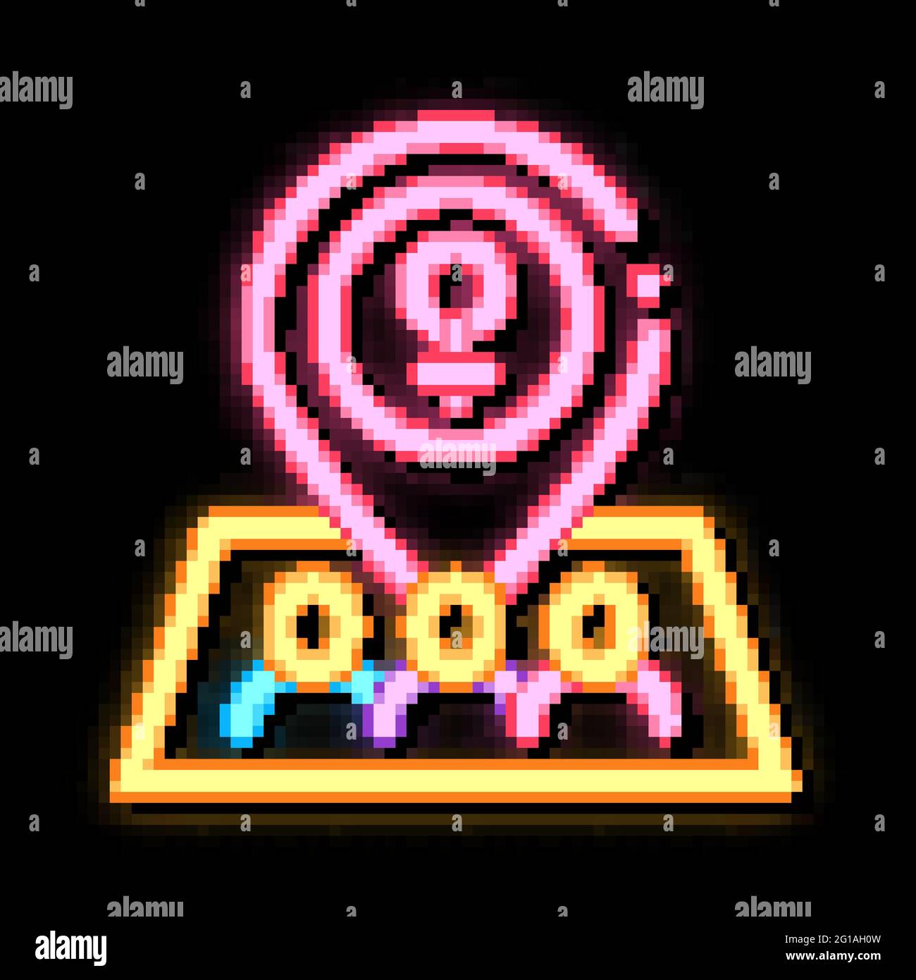 Gps Mark Location neon glow icon illustration Stock Vector Image & Art ...