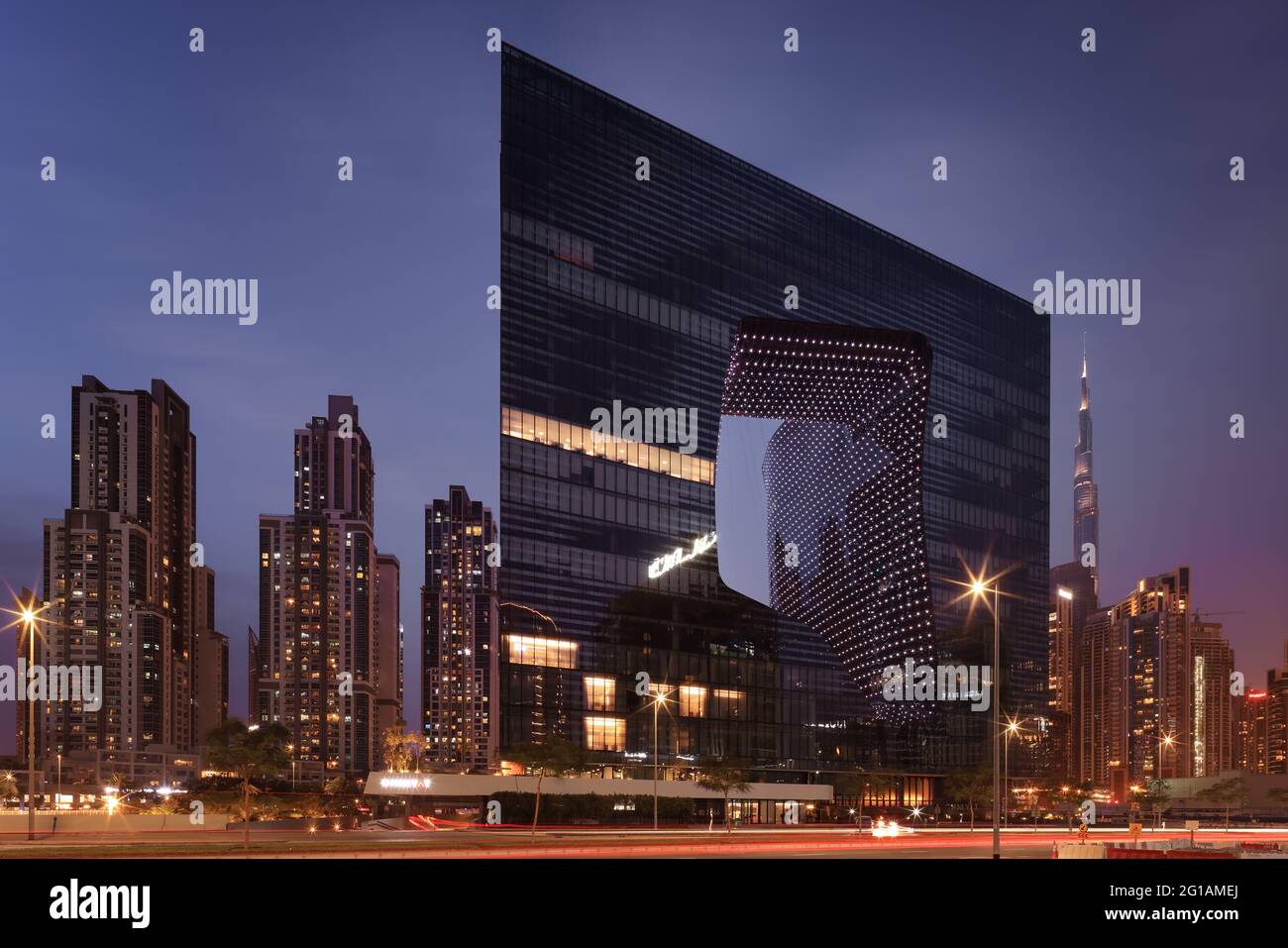 The Opus, commercial tower, Dubai, UAE Stock Photo