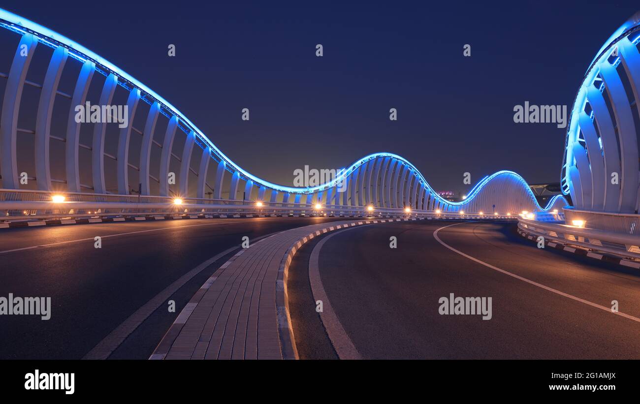 Meydan bridge in Dubai, UAE Stock Photo