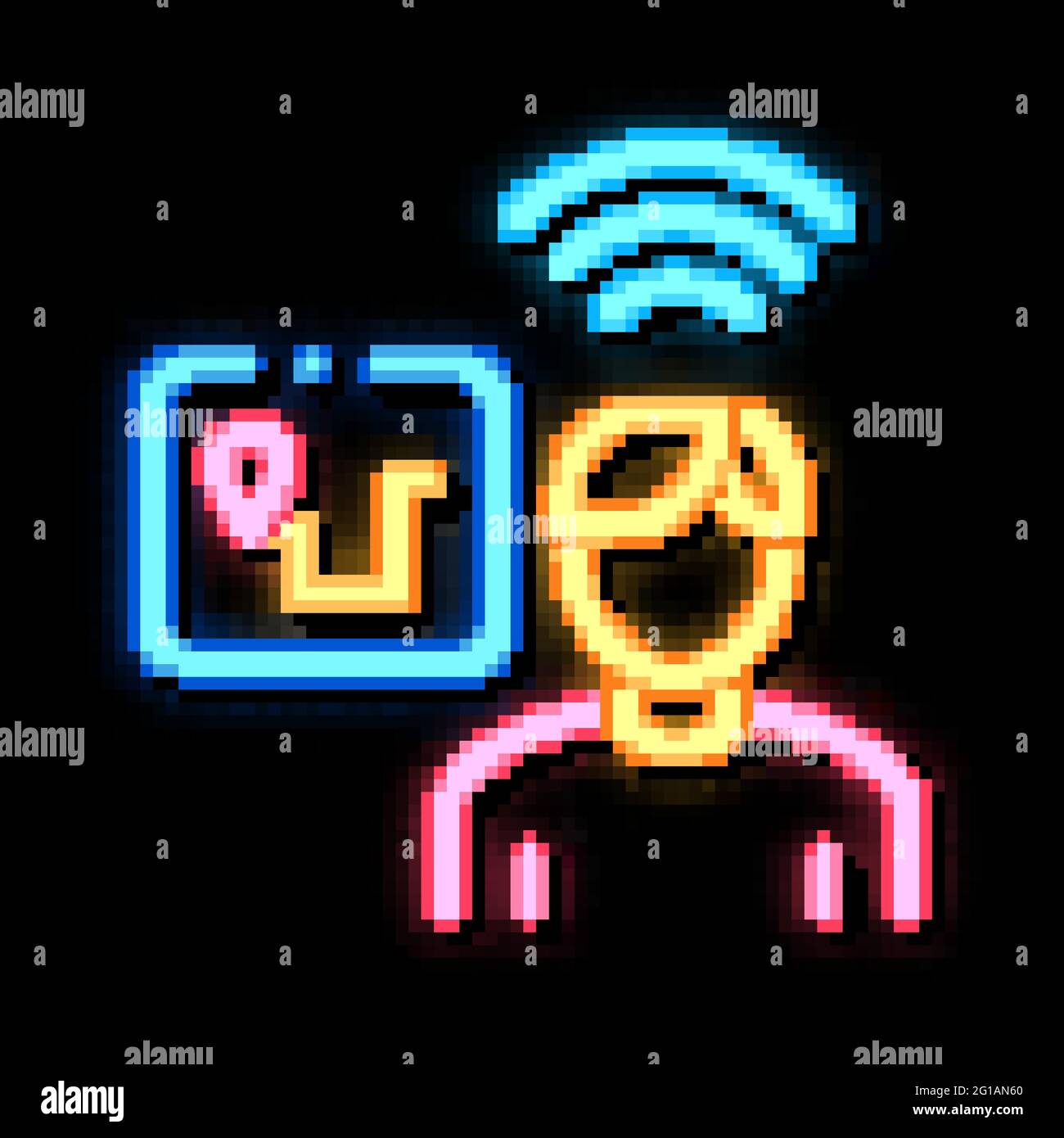 Online Navigator neon glow icon illustration Stock Vector Image & Art ...