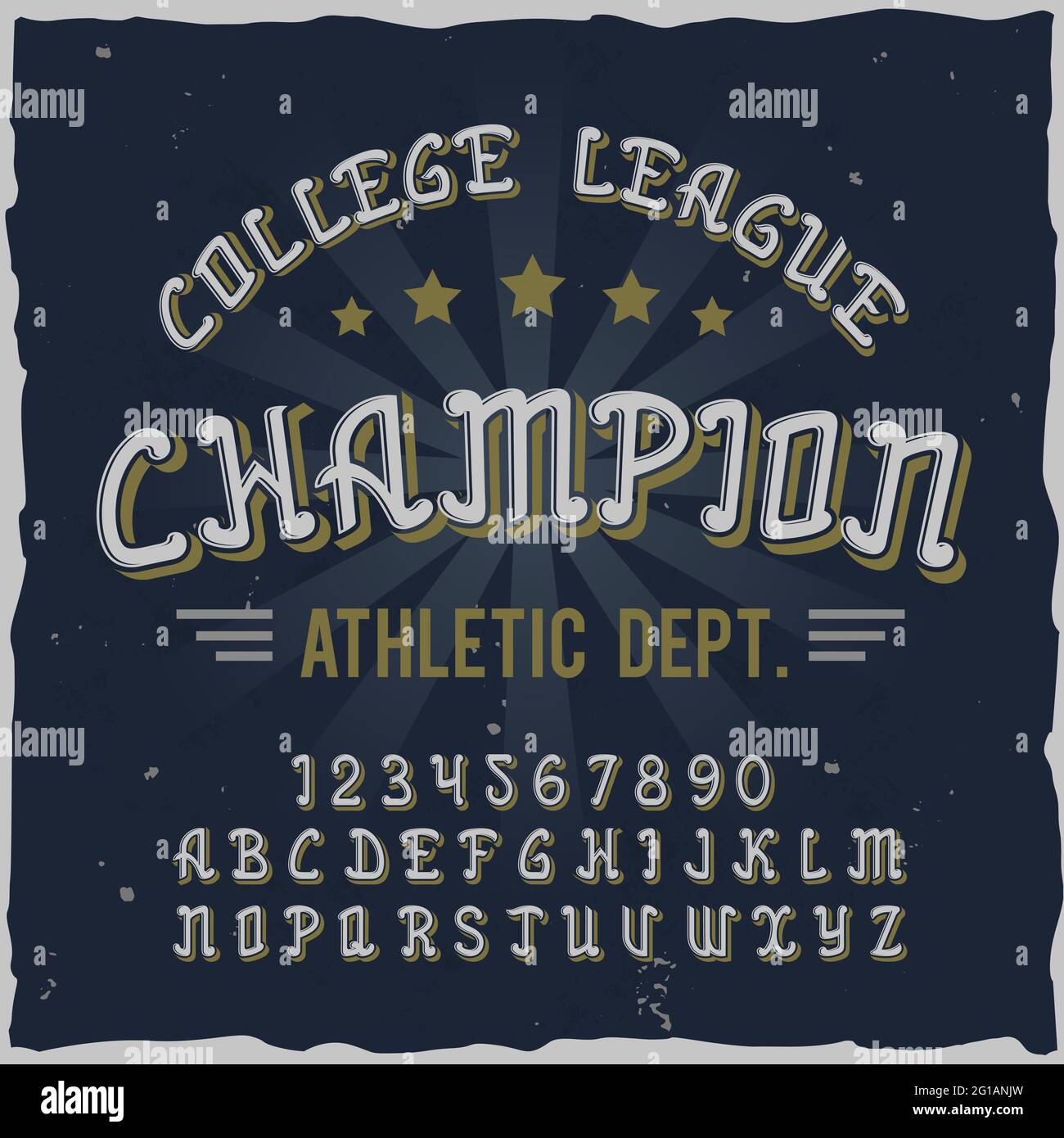 Original label typeface named "Champion". Good handcrafted font for any  label design Stock Vector Image & Art - Alamy