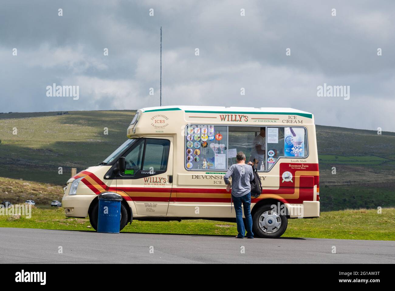 Dartmoor National Park, Devon, UK. 6th June, 2021. UK Weather: Warm sunny spells on Dartmoor. An ice cream van at Dartmoor National Park near Staple Tor. Credit: Celia McMahon/Alamy Live News Stock Photo