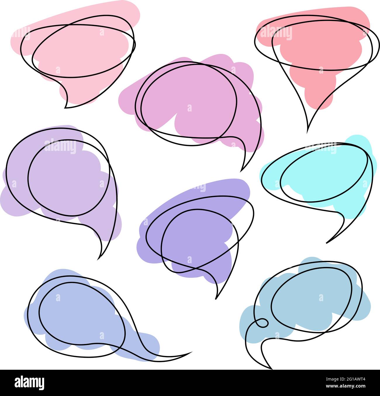 A Colorful Collection Of Comic Style Speech Bubbles Vector