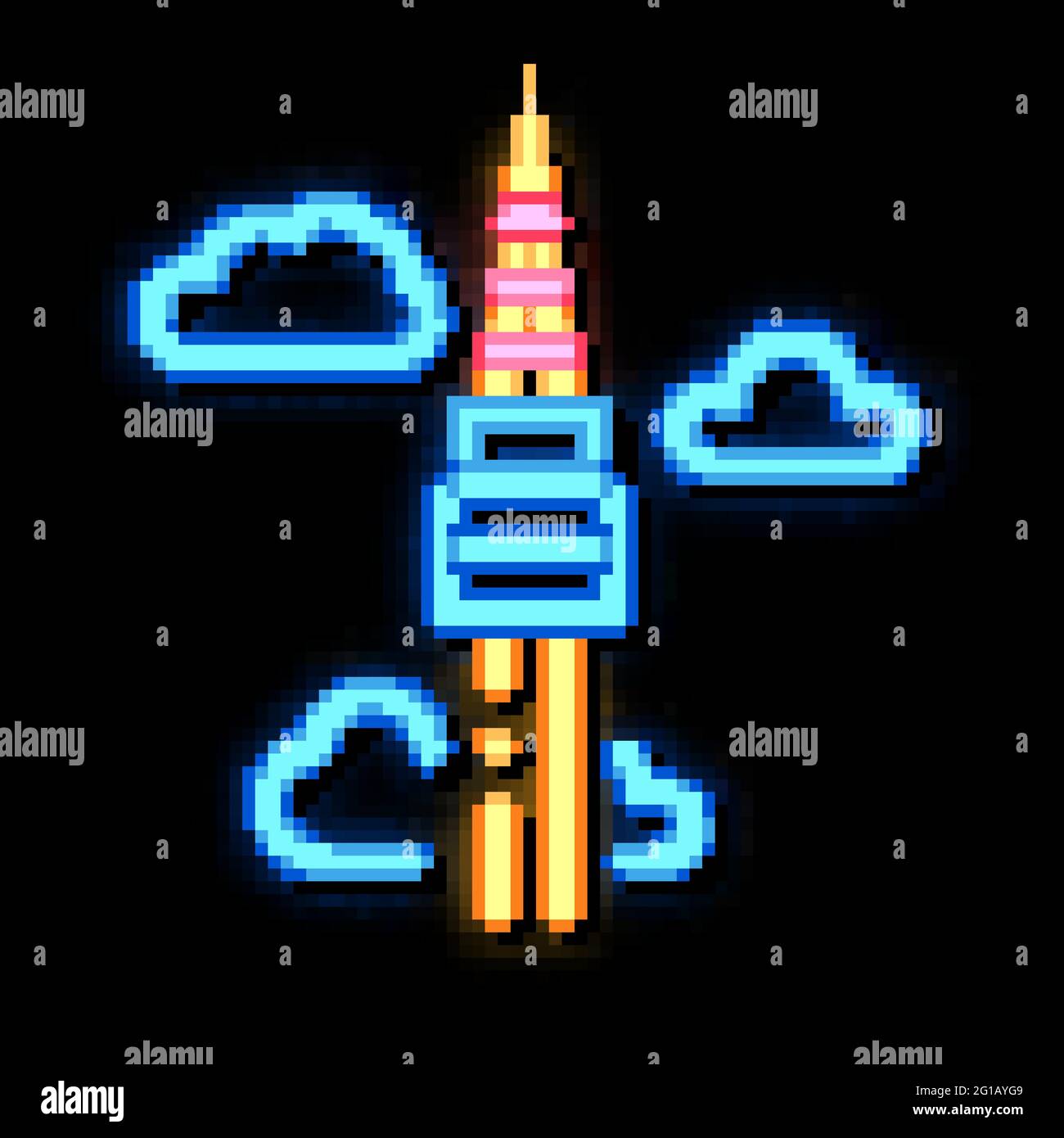 Korean Tower neon glow icon illustration Stock Vector Image & Art - Alamy