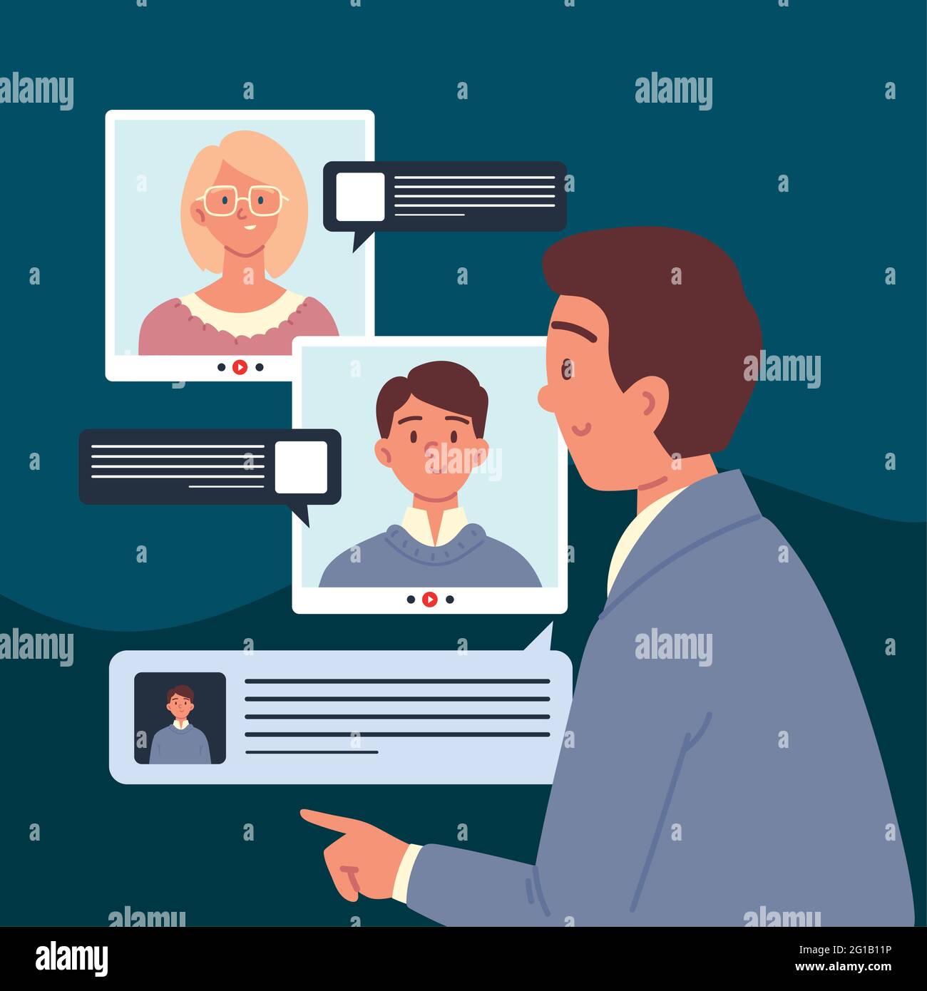 Job interview video call Stock Vector Images Alamy