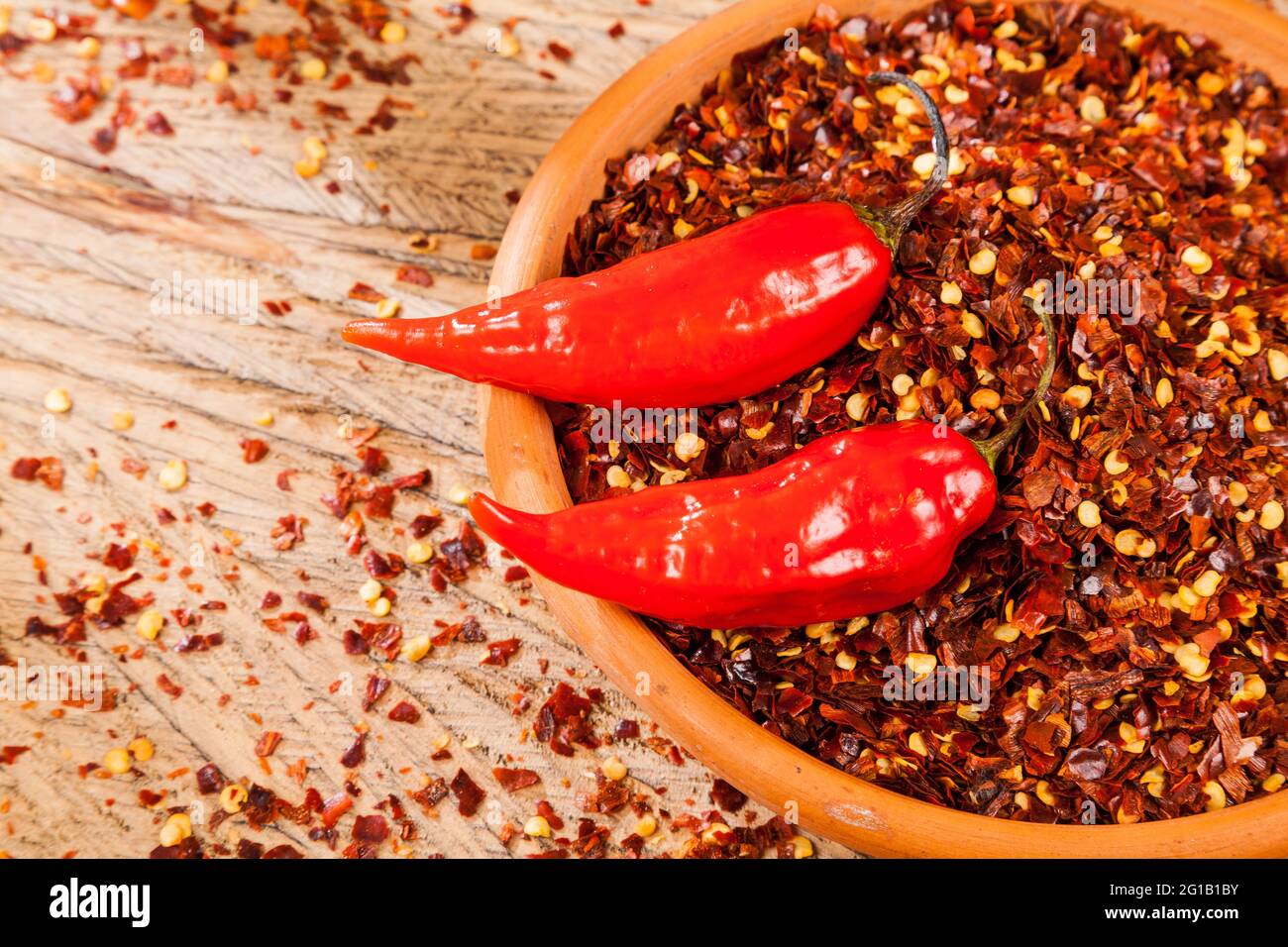 Red chili pepper flakes hi-res stock photography and images - Alamy