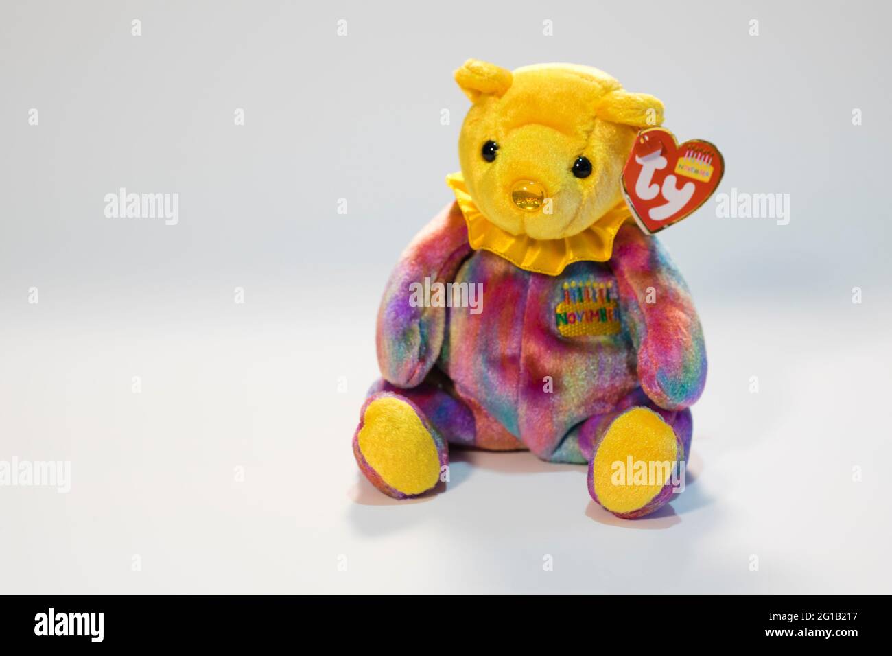 Photo of Beanie Babie named Topaz. From the Beanie Babie November birthday collection. Stock Photo