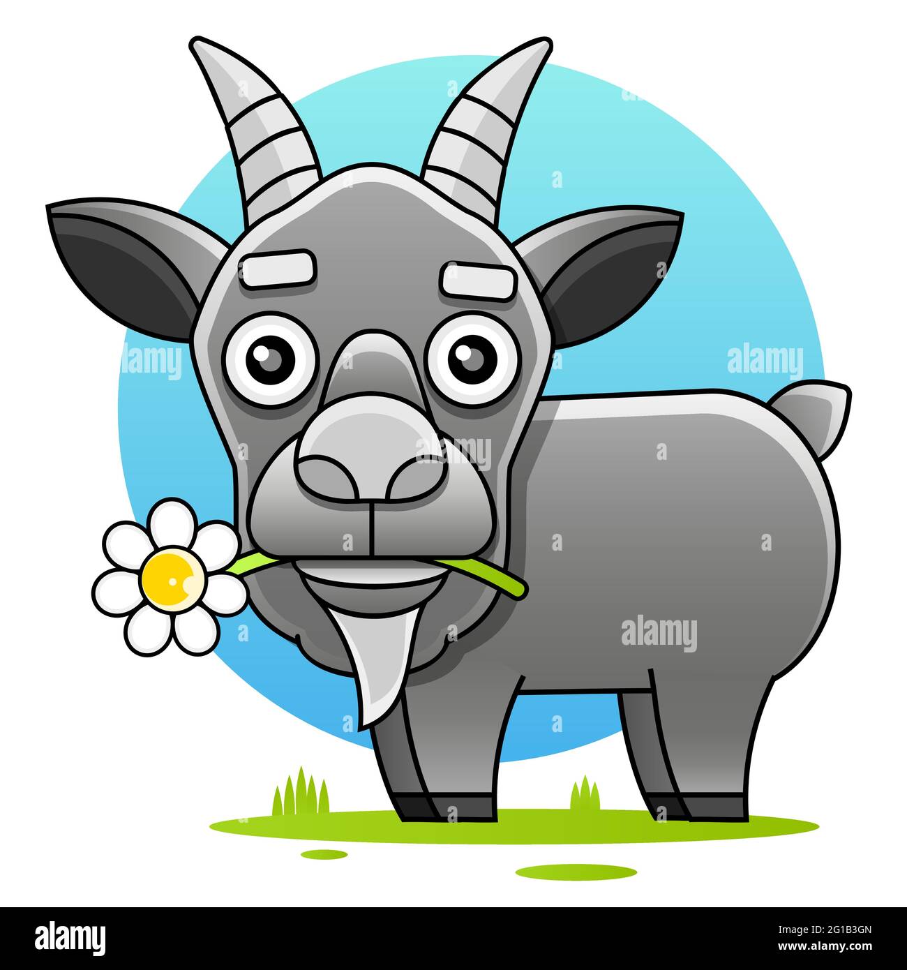 Cute cartoon goat head logo template for meat and dairy products