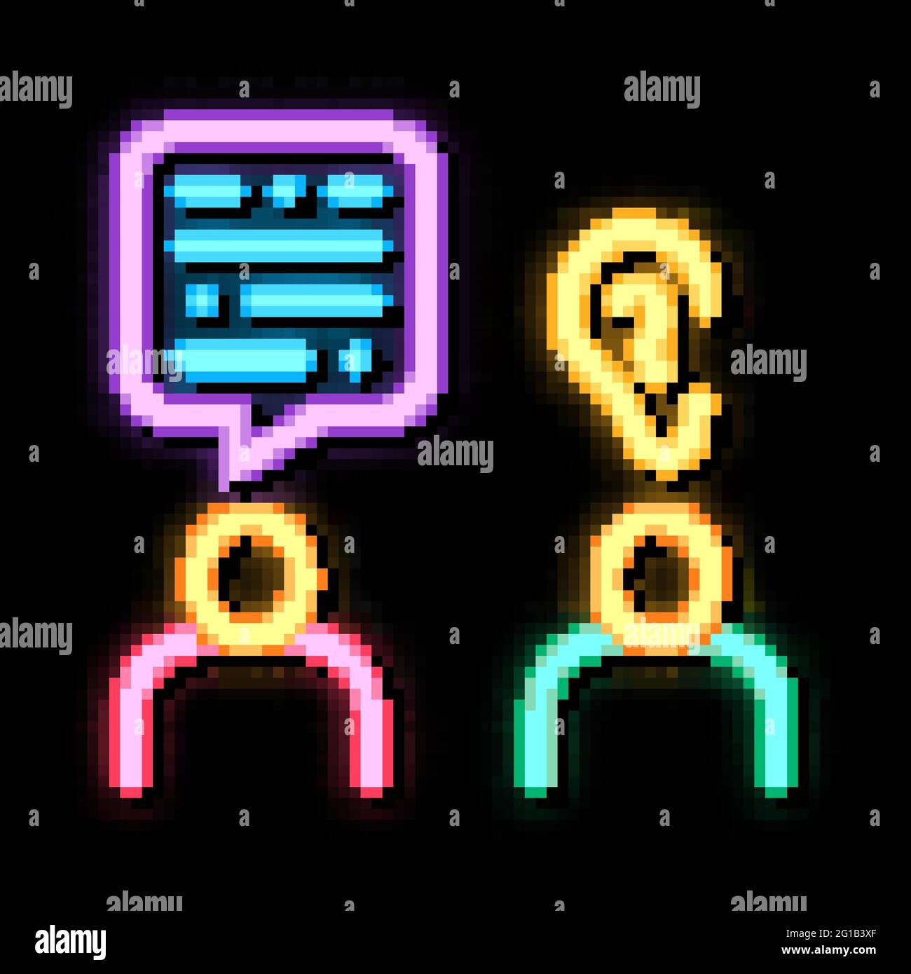 Speak And Listen neon glow icon illustration Stock Vector Image & Art ...