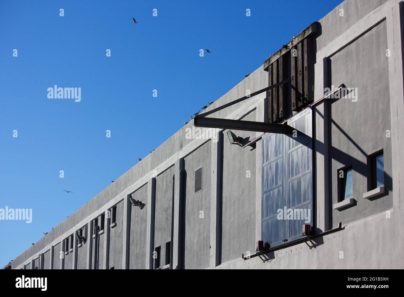 Shipping Warehouse Building Elevated Loading Bay Door Stock Photo