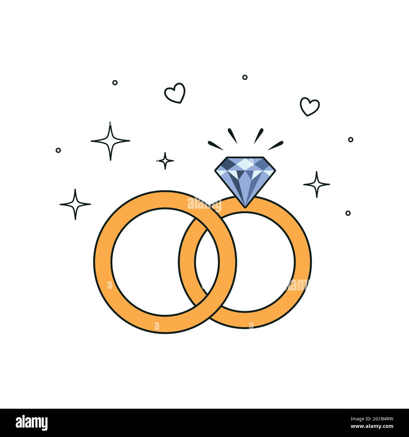 Wedding rings icon. Vector illustration isolated on white background