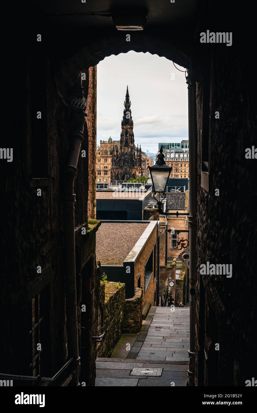 A vertical shot of the Real Mary King's Close Edinburgh UK Stock Photo