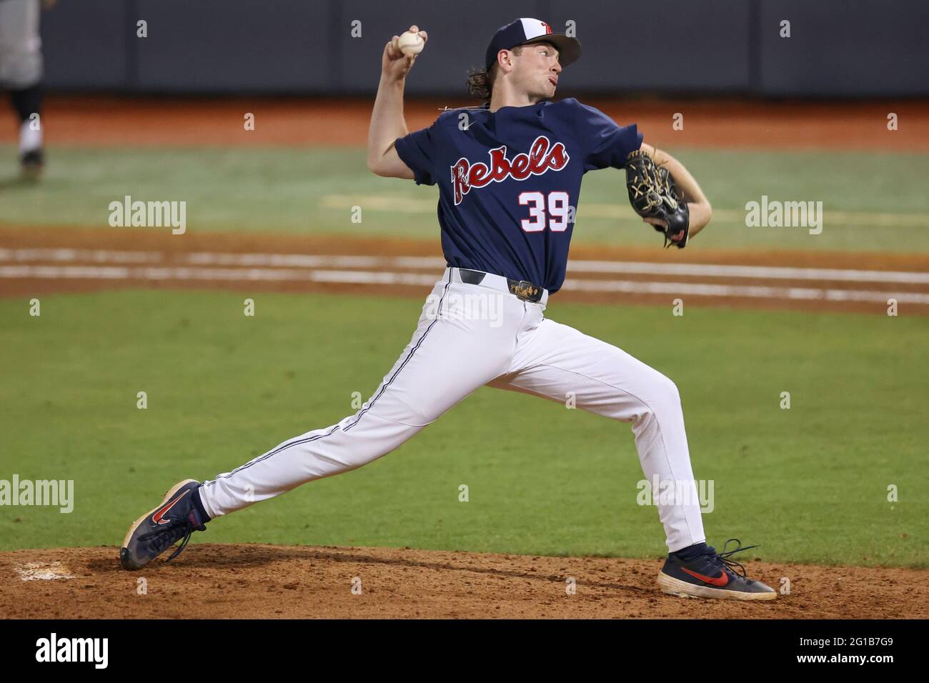 June 04 2021 Ole Miss P Jack Dougherty 39 Pitches During An Ncaa Regional Baseball Game 