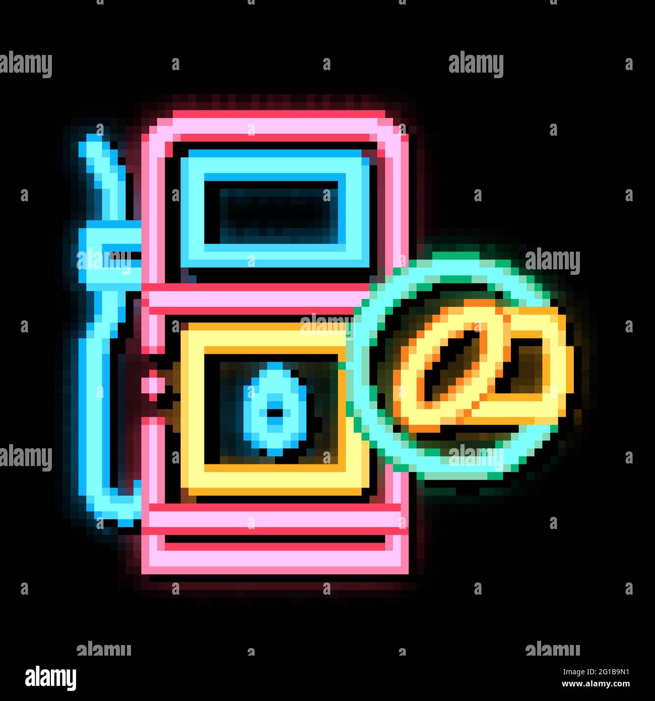 Cane Fuel Station neon glow icon 