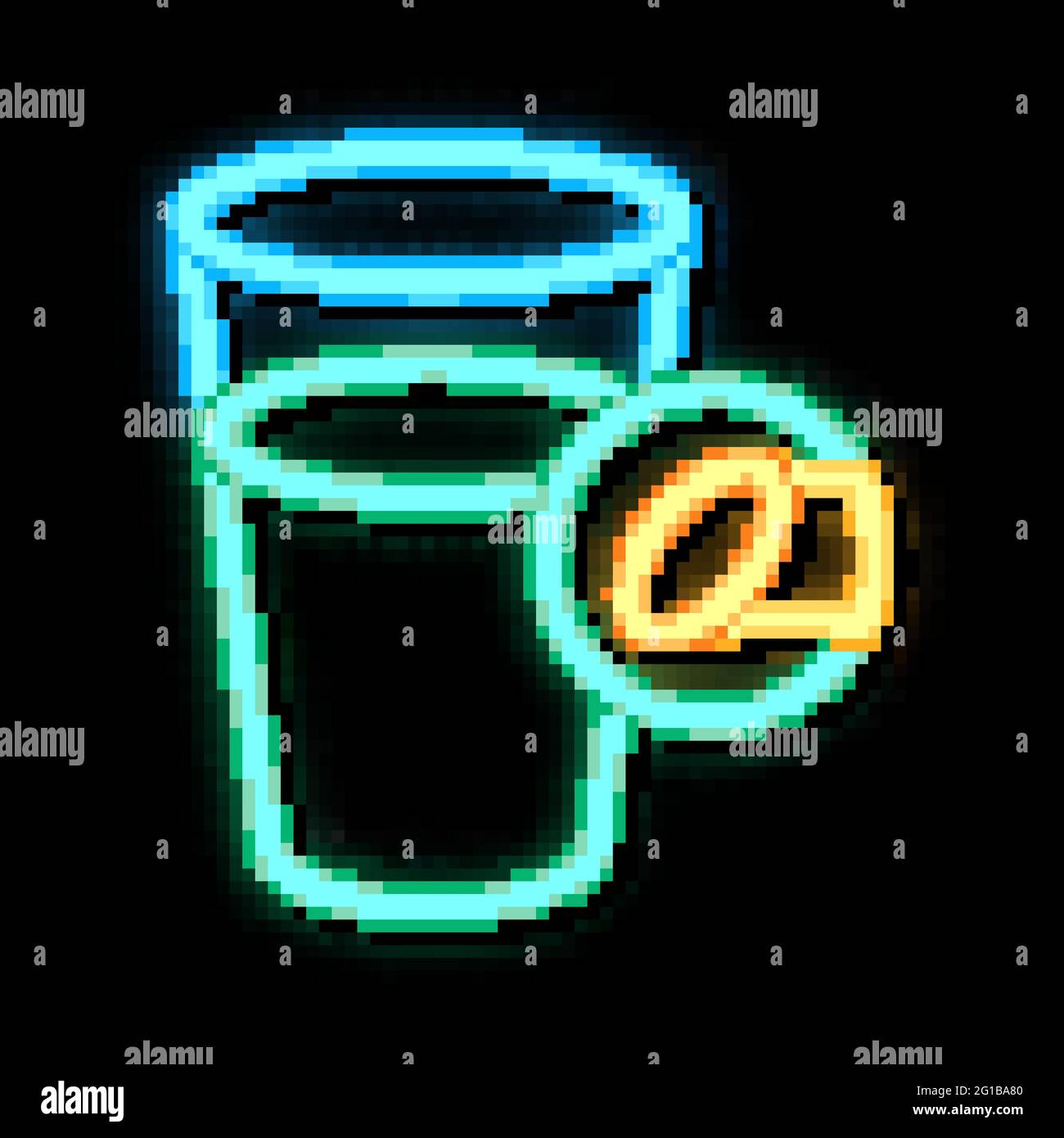 Cup Sweet Water neon glow icon illustration Stock Vector