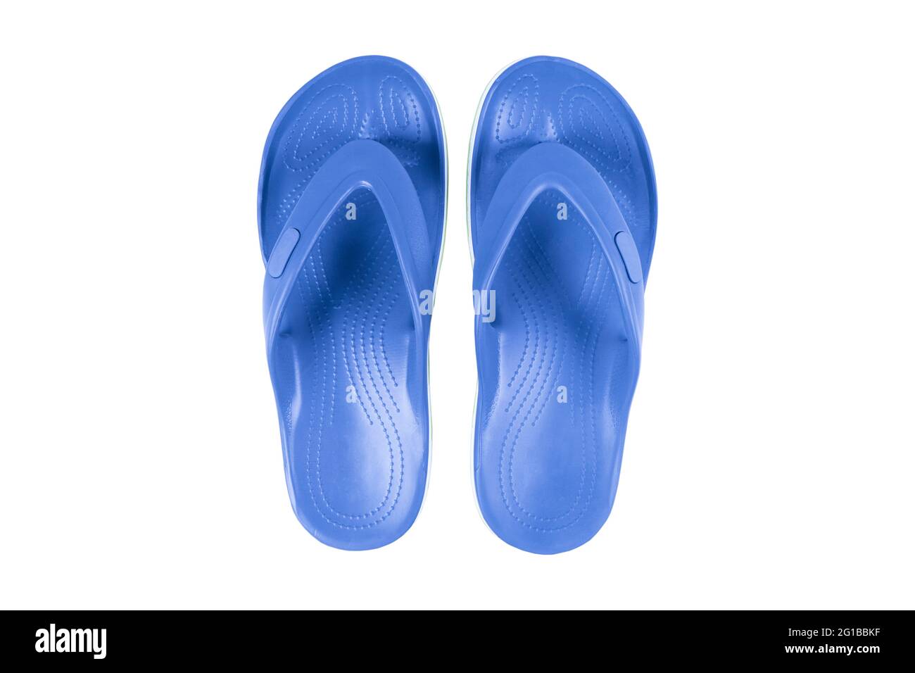 Beach rubber slippers isolated on white background. Flip flops isolated.  Beach swimming shoes background Stock Photo - Alamy
