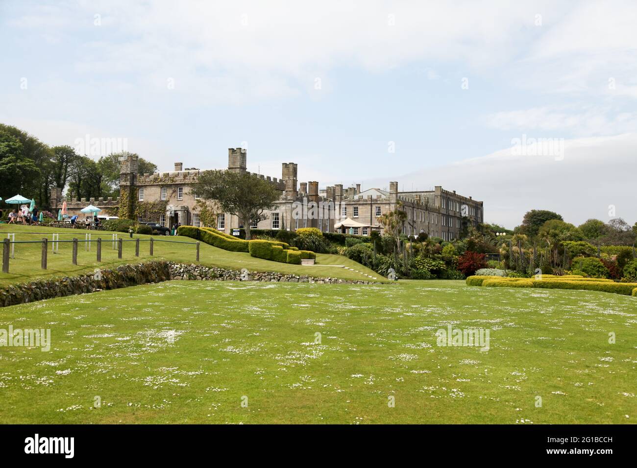 Tregenna Castle Hotel grounds, Carbis Bay, St. Ives, Cornwall, UK, June 2021 Stock Photo