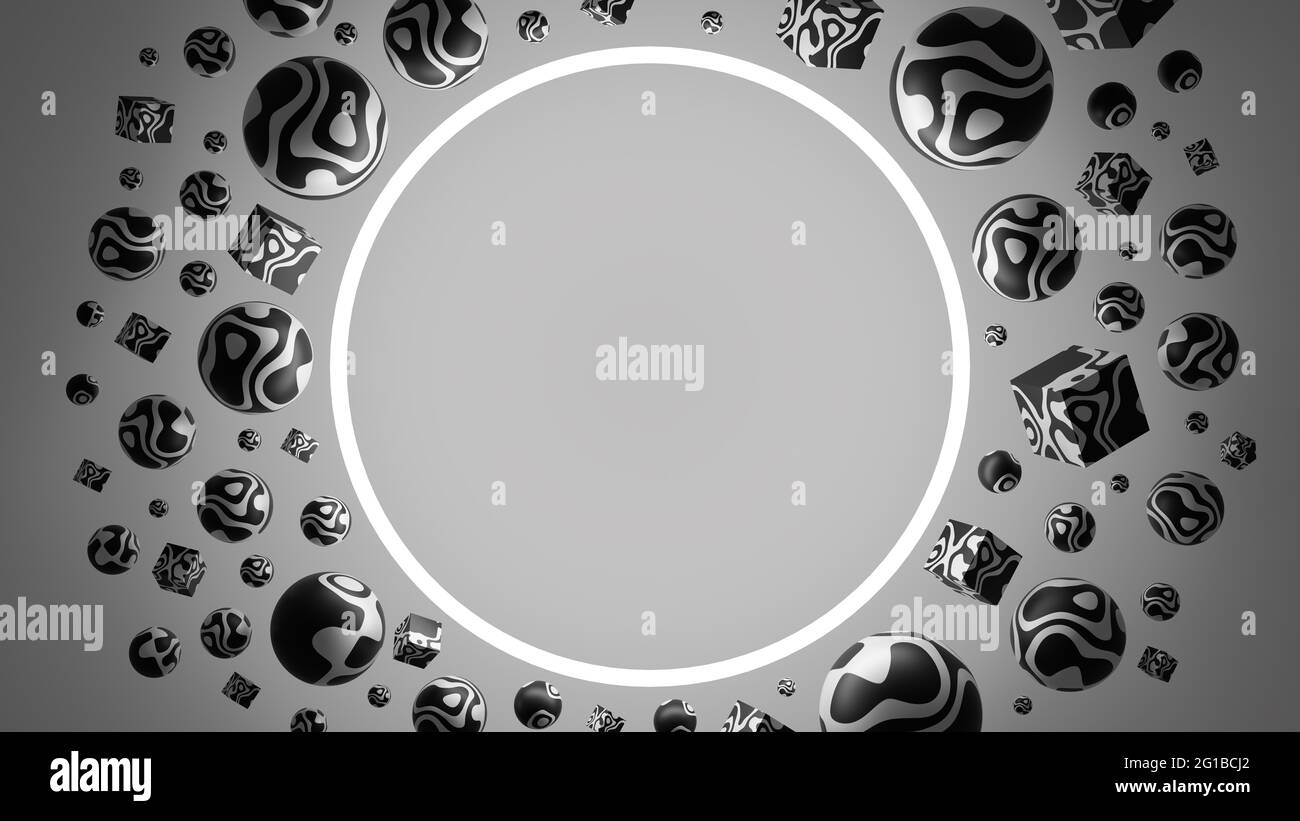 Black and white 3D Illustration Stock Photo - Alamy