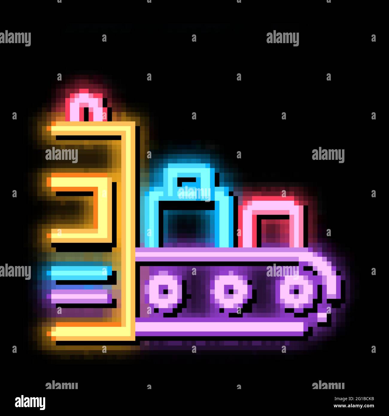 Luggage Security System neon glow icon illustration Stock Vector Image ...