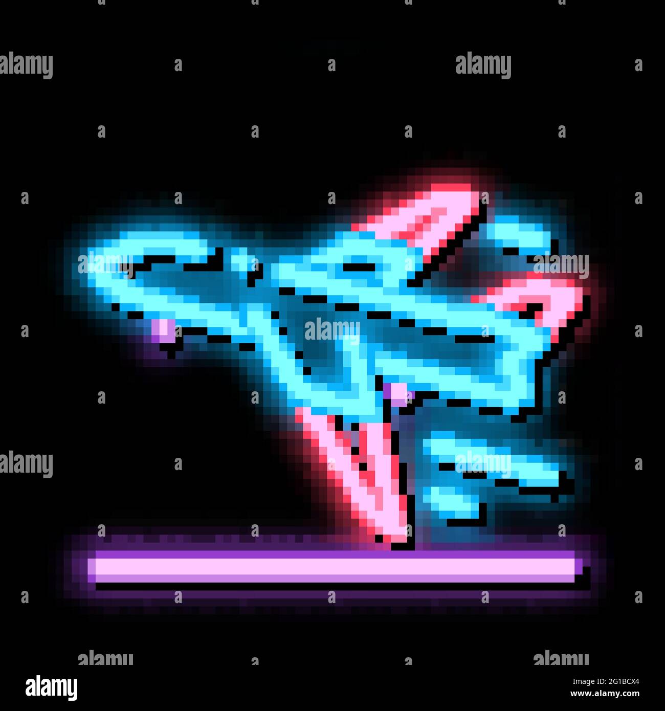 Take Off Airplane Airport neon glow icon illustration Stock Vector ...