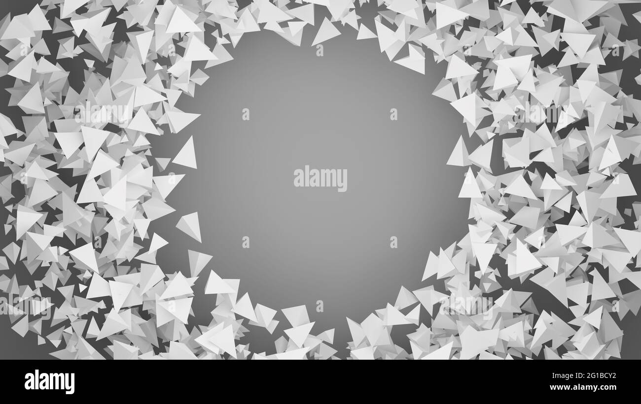 3D illustration of multiple small pyramids and an empty space Stock ...