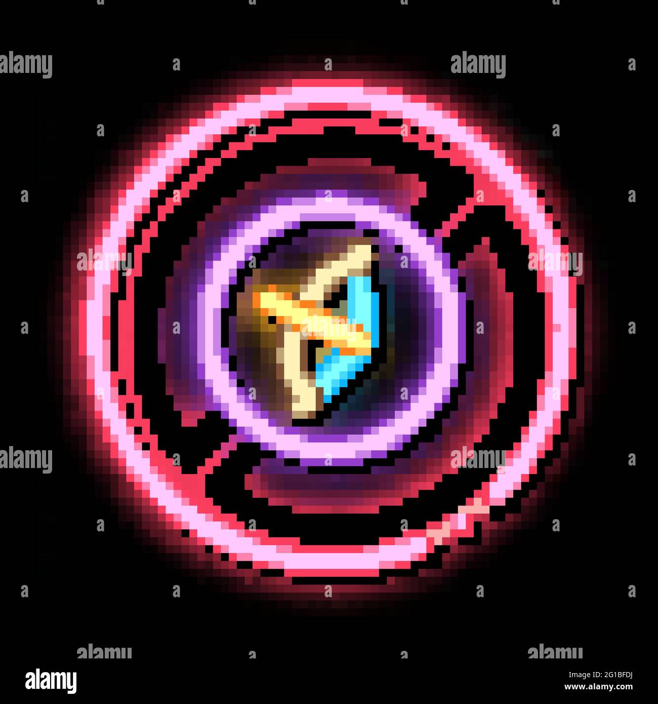 Bow With Arrow Crossed Out neon glow icon illustration Stock Vector ...