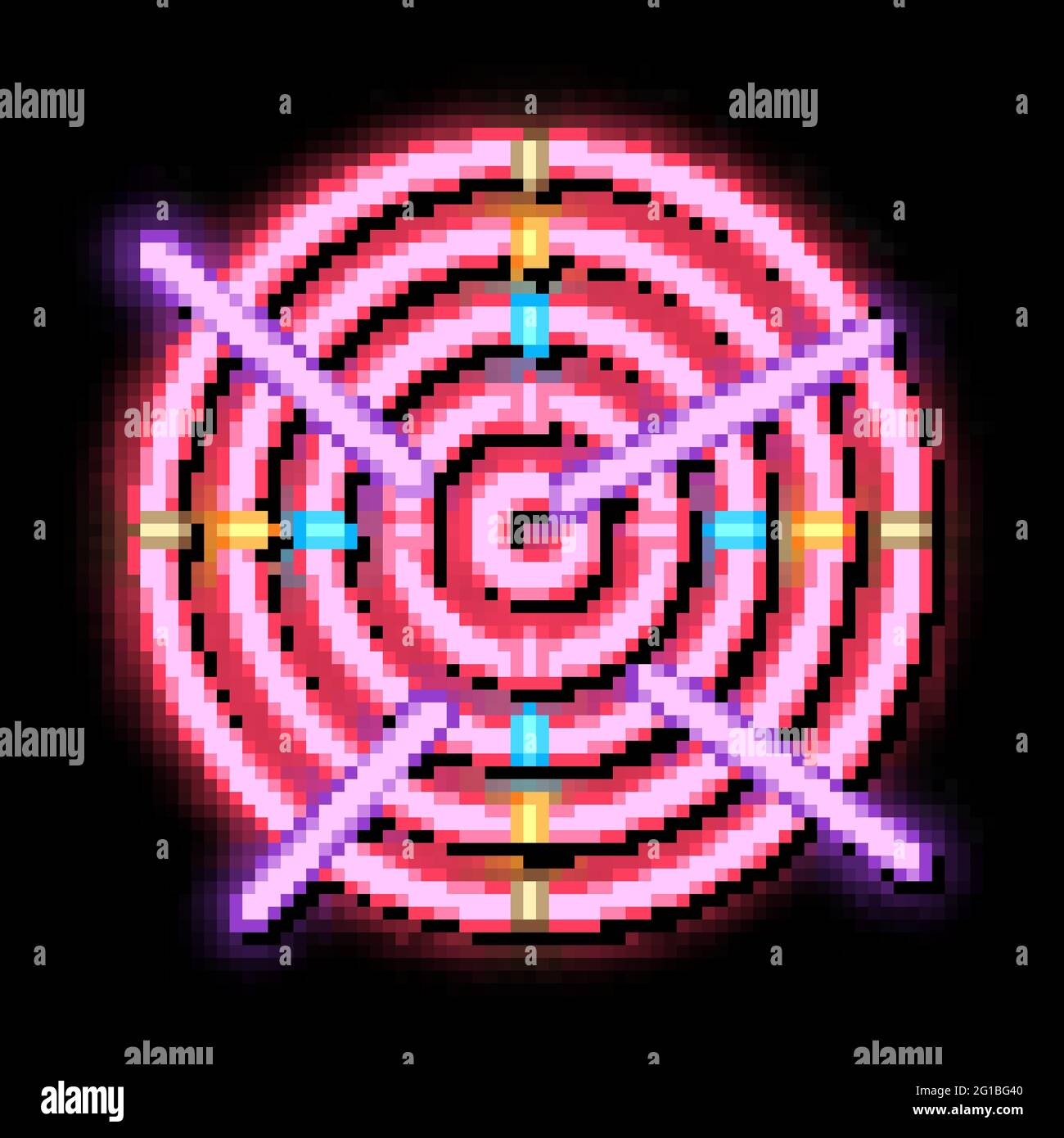 Archery Target With Arrows neon glow icon illustration Stock Vector ...
