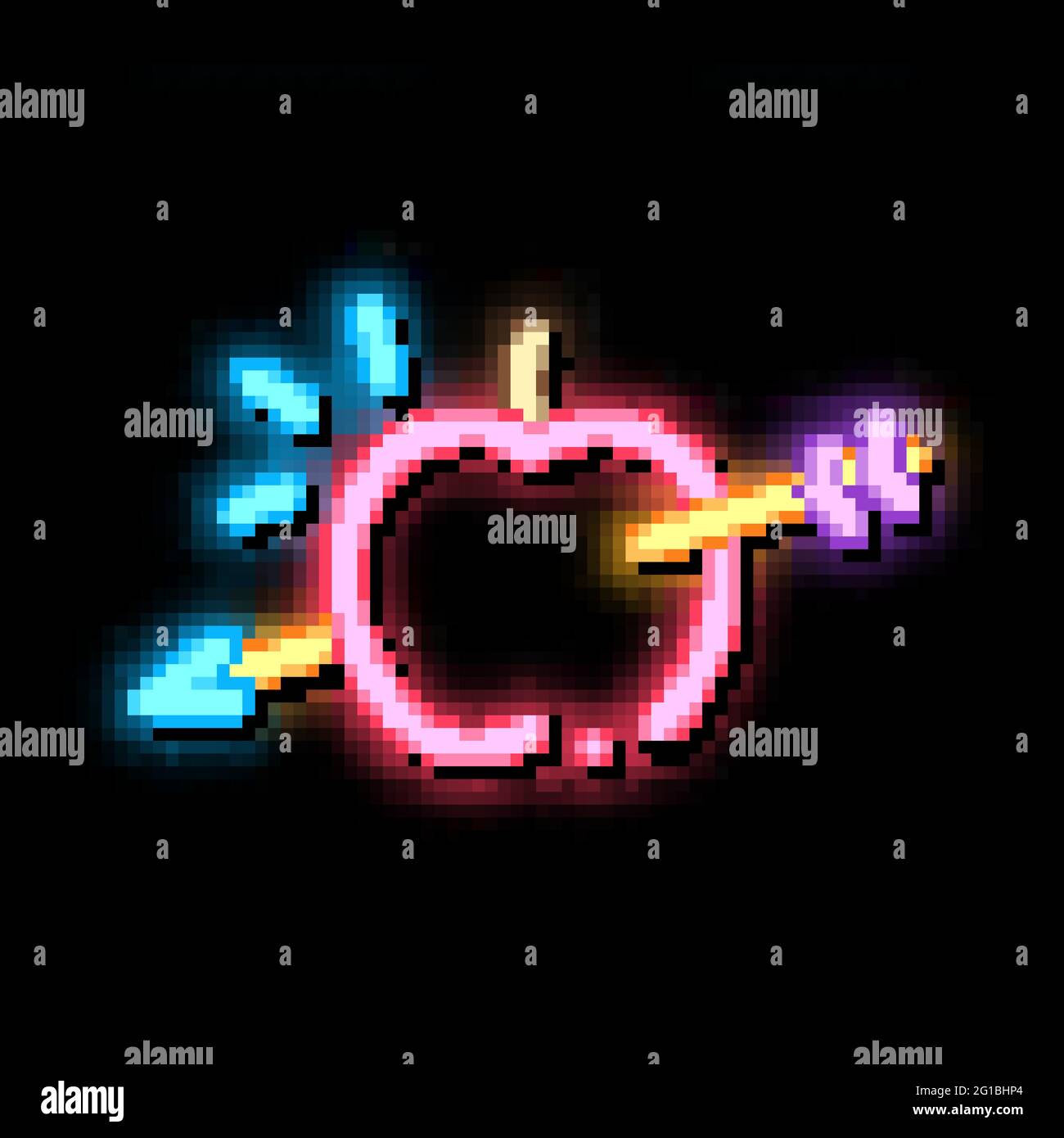 Apple Pierced Archery Arrow neon glow icon illustration Stock Vector ...