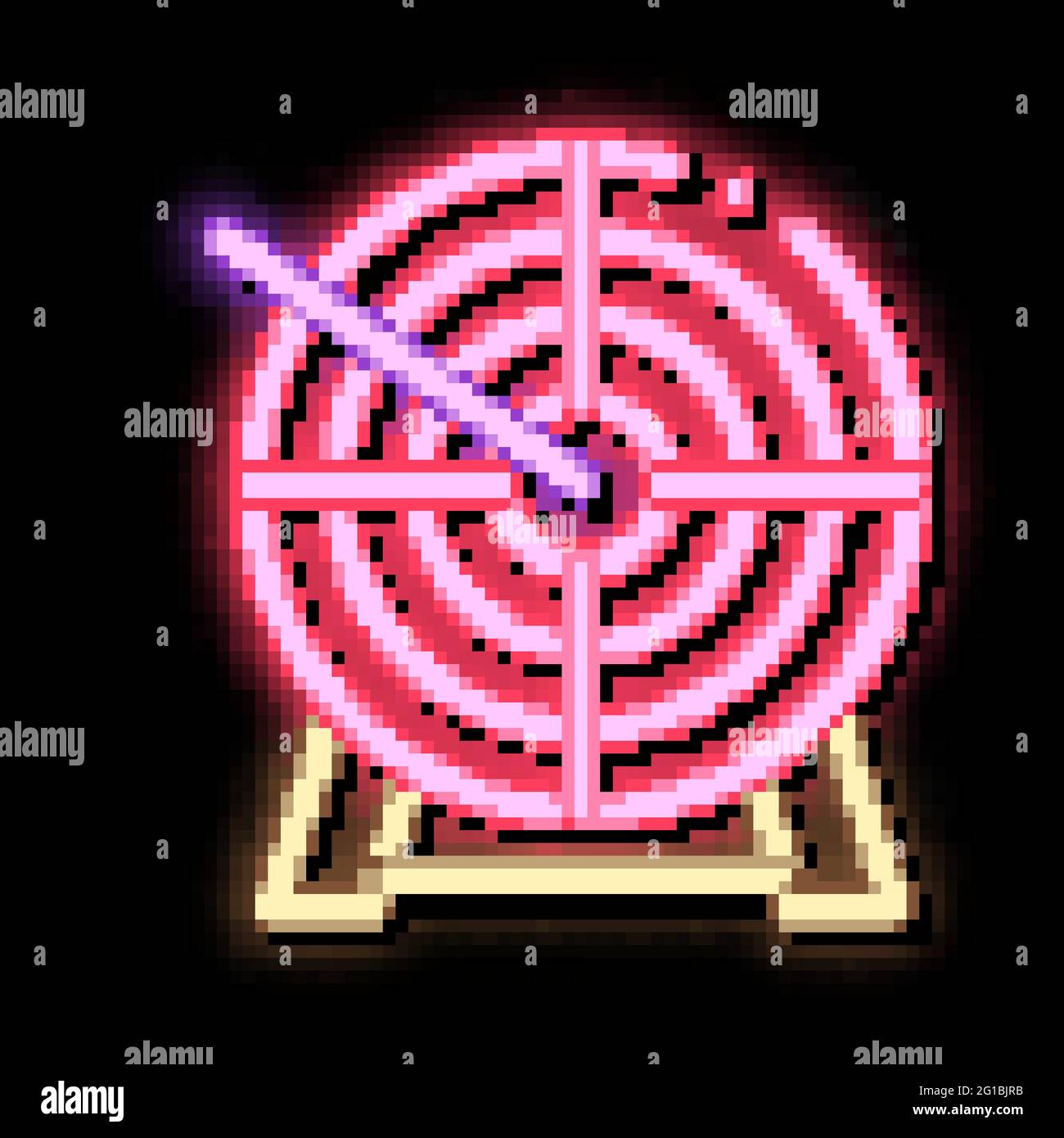 Arrow In Center Of Target neon glow icon illustration Stock Vector ...