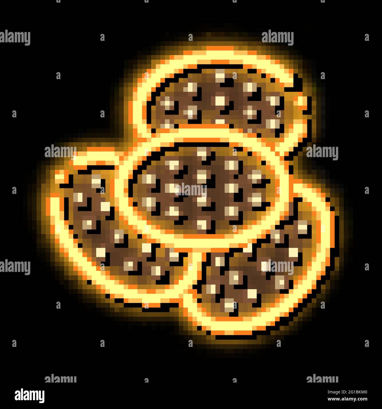 Bakery Cracker Tasty Food neon glow icon illustration Stock Vector ...