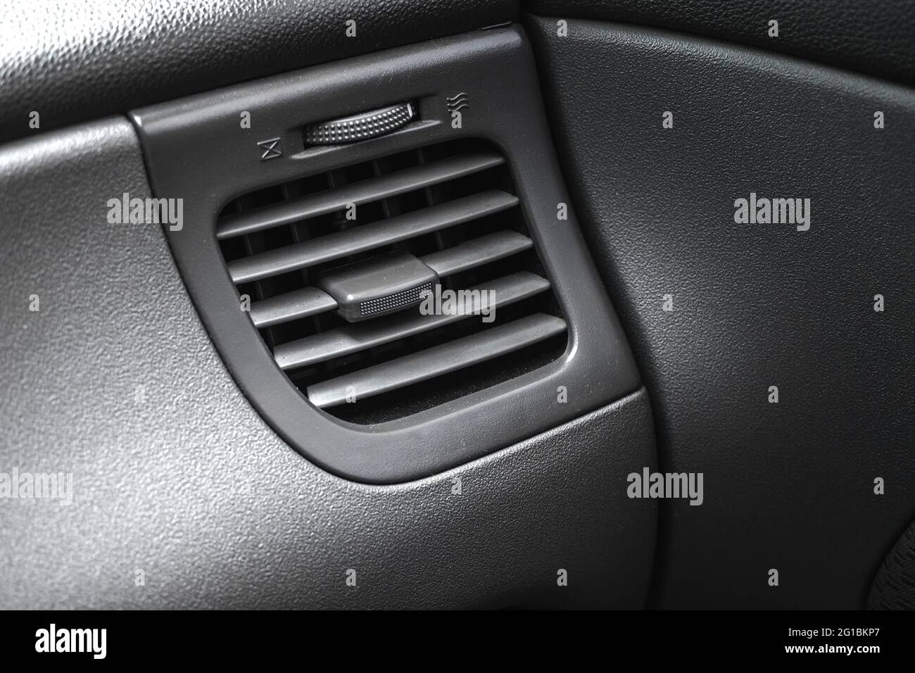 Air condition in the car, adjusting the car heater, black interior  background photo Stock Photo - Alamy