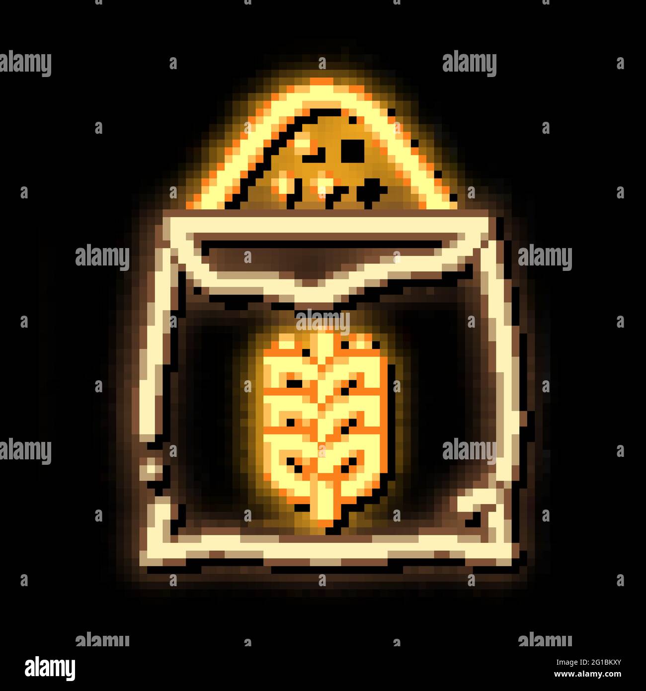 Bag Of Natural Wheat Flour neon glow icon illustration Stock Vector ...
