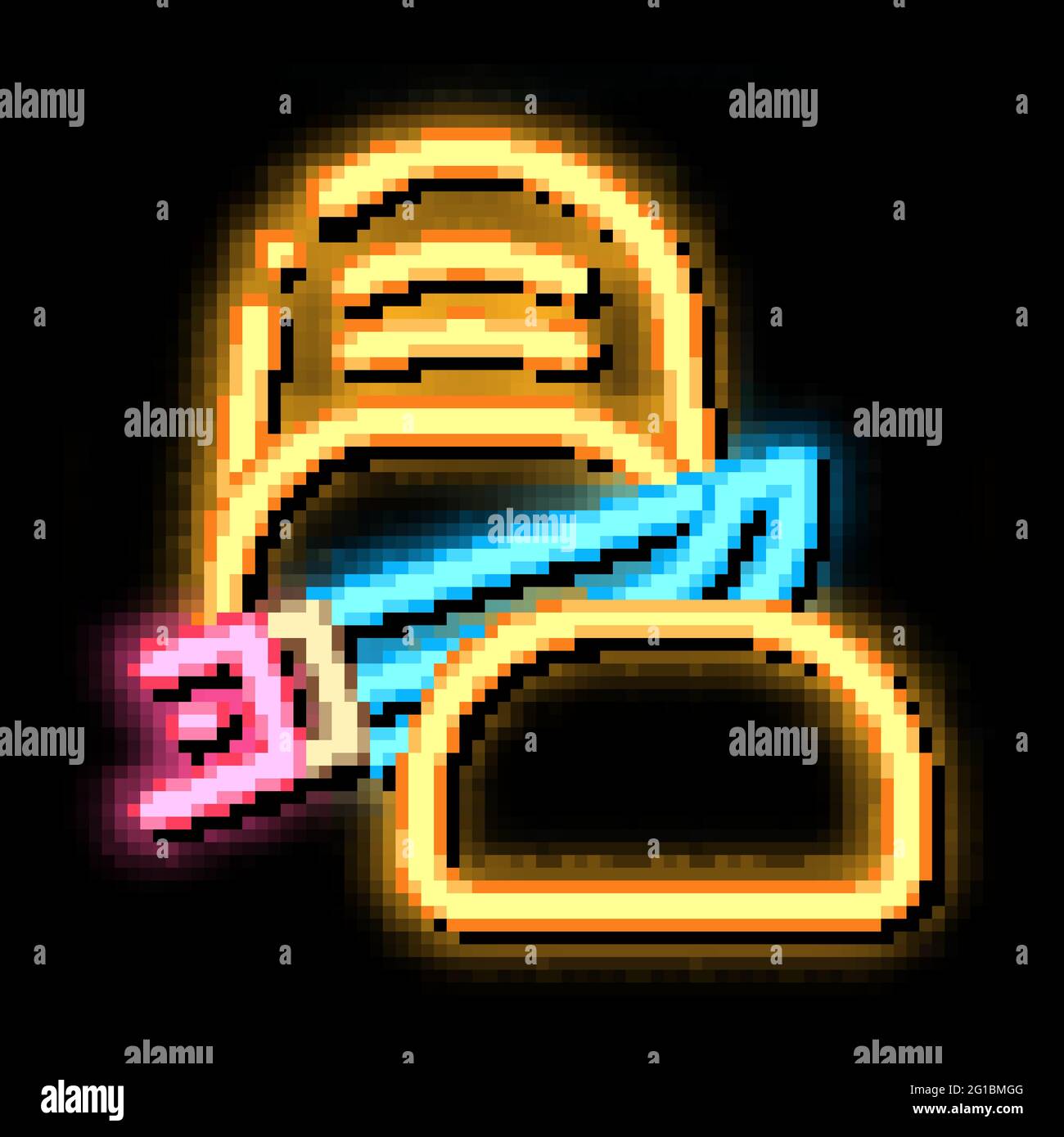 Knife Cutting Baked Bread neon glow icon illustration Stock Vector ...