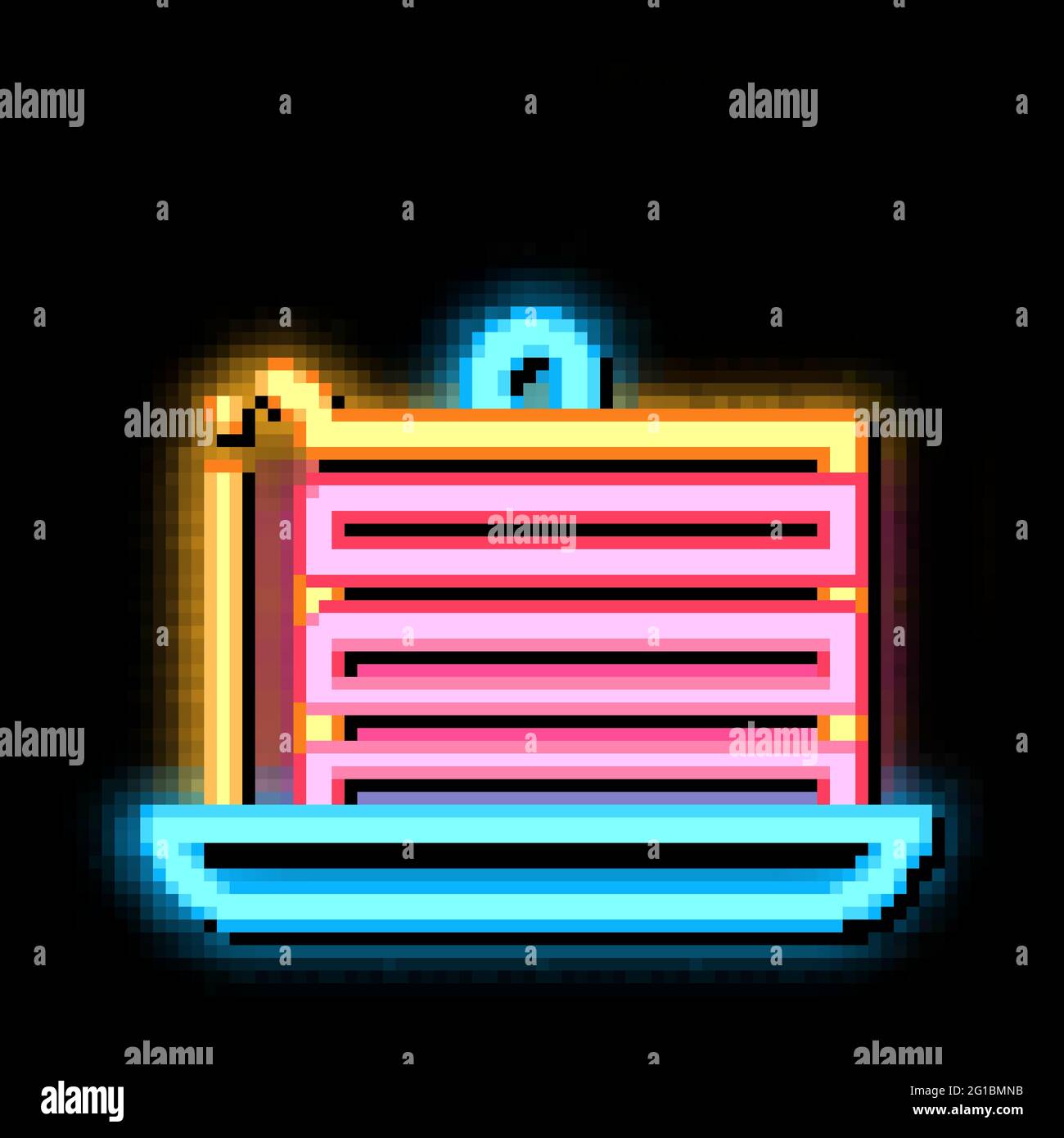 Puff Cake With Berry On Top neon glow icon illustration Stock Vector ...