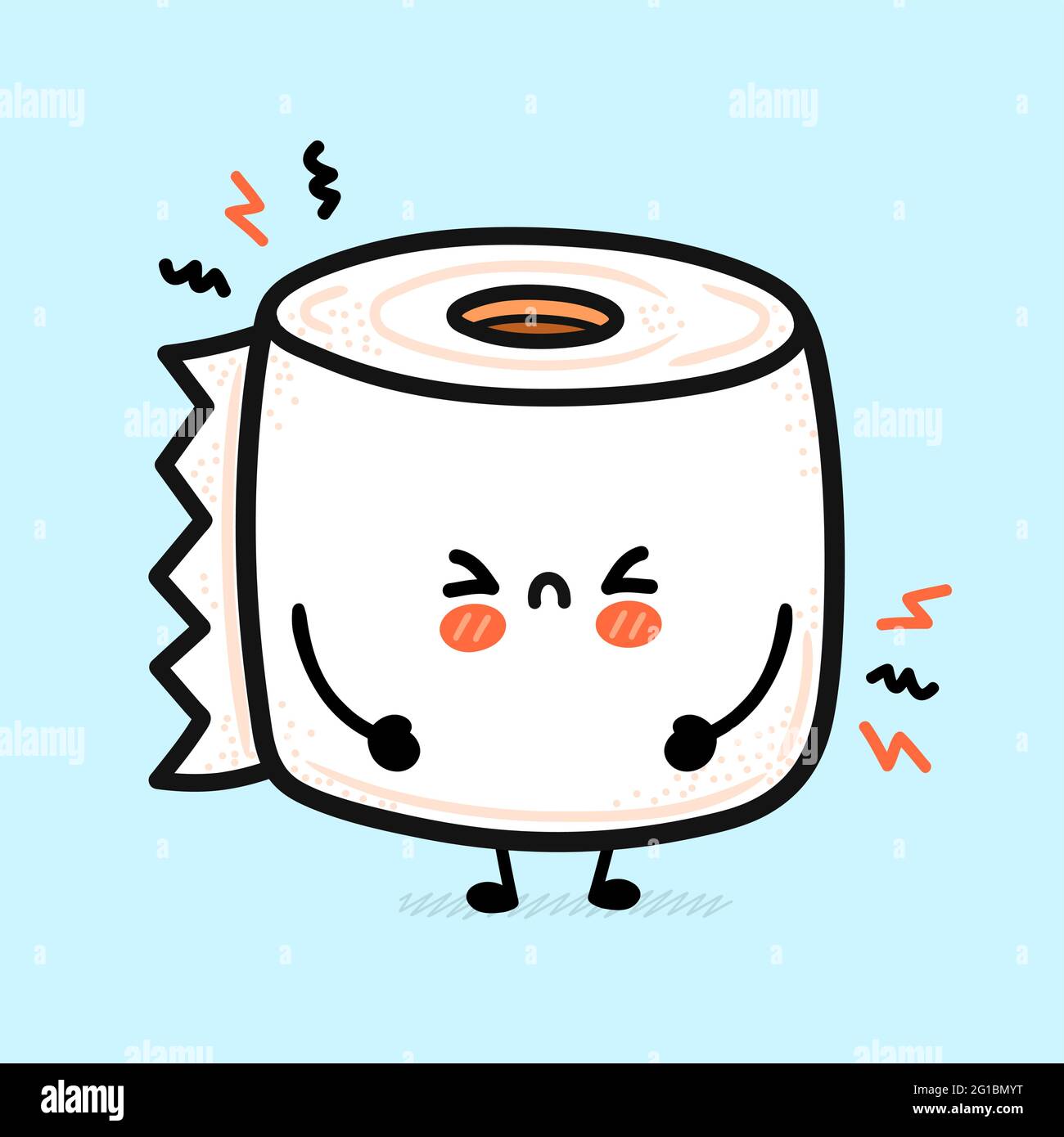 Cute funny sad white toilet paper roll. Vector hand drawn cartoon kawaii  character illustration icon. Funny cartoon toilet paper mascot character  concept Stock Vector Image & Art - Alamy