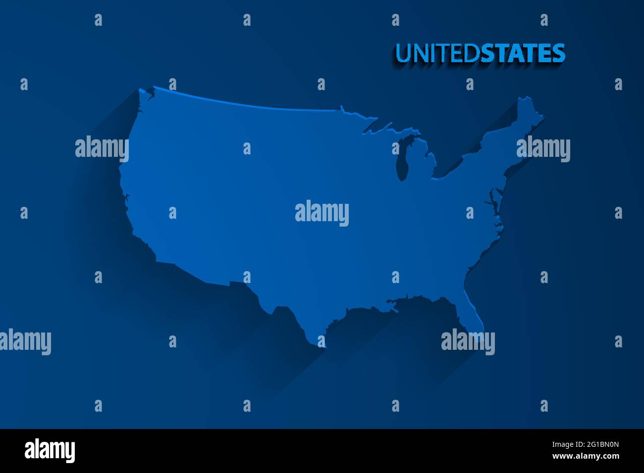 Blue United States map background - Blue United States Map Background Vector Illustration Eps 10 File 2G1BN0N 