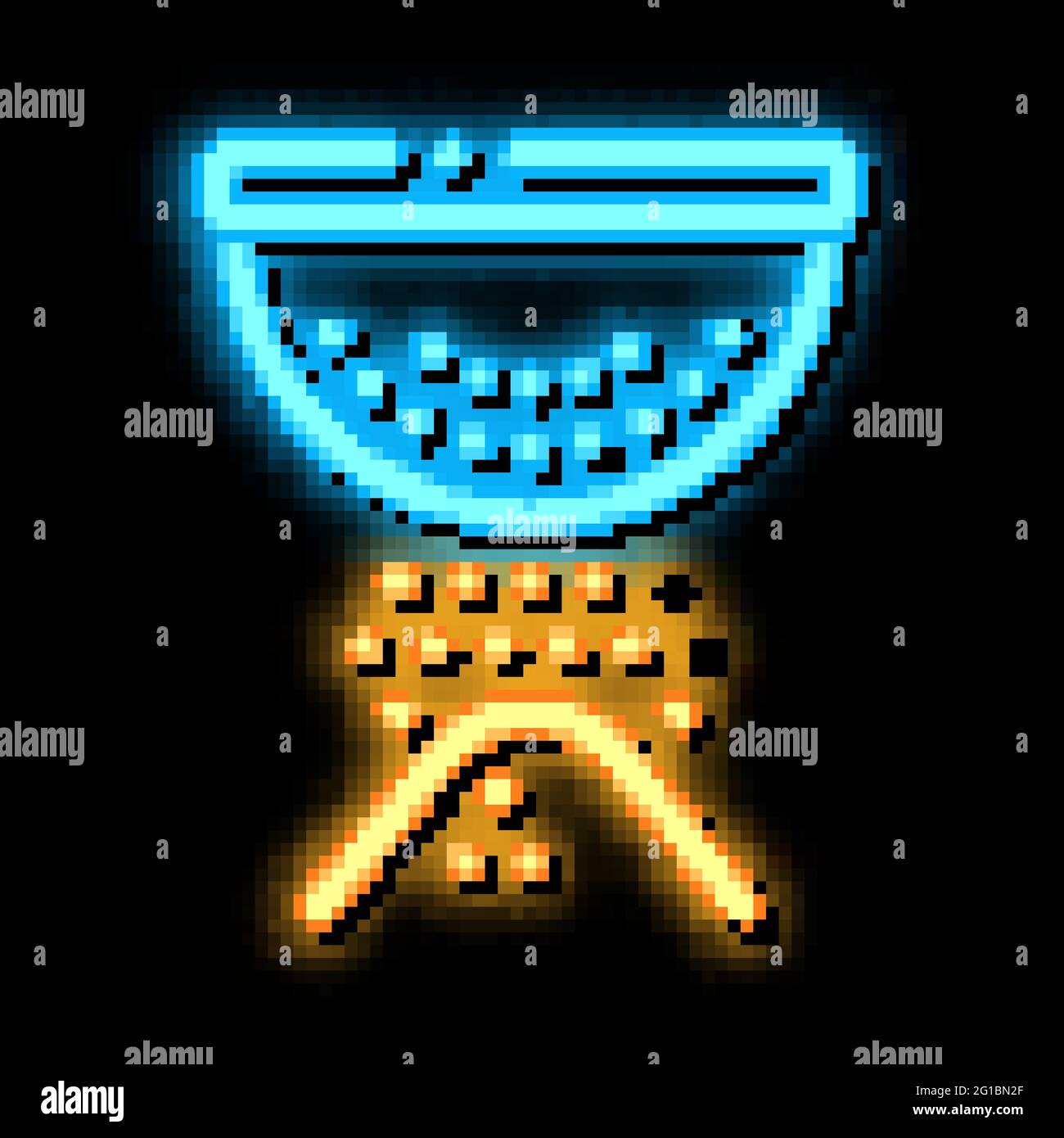 Sifting Flour Preparation neon glow icon illustration Stock Vector ...