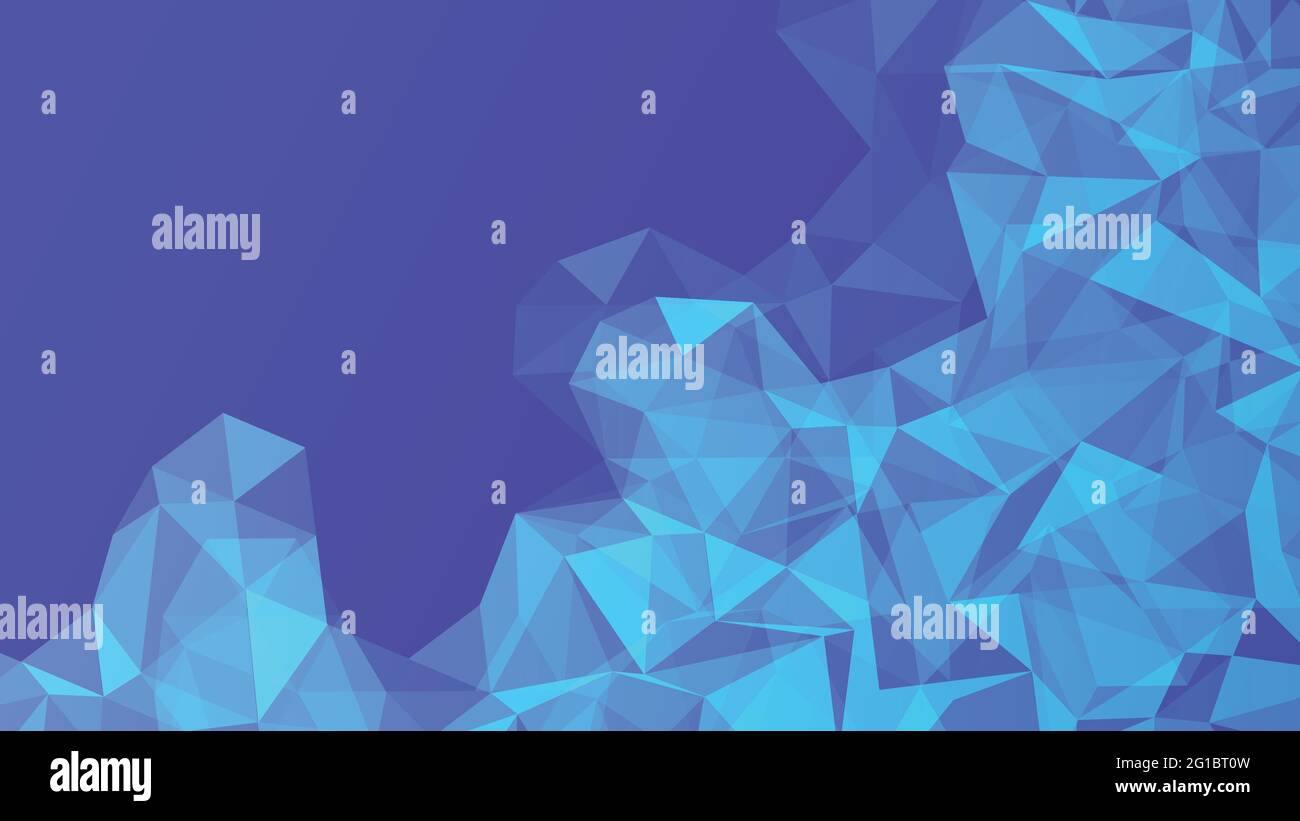 Modern polygonal blue background. Geometrical abstract shapes with gradient. For banner, poster and web design. Stock Vector
