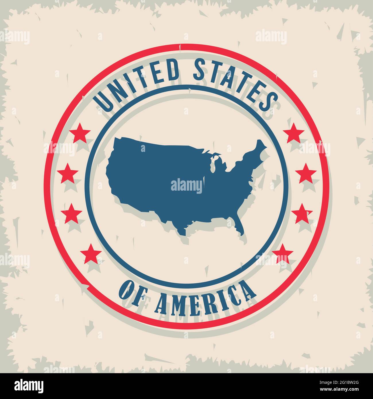 usa map in round frame Stock Vector Image & Art - Alamy