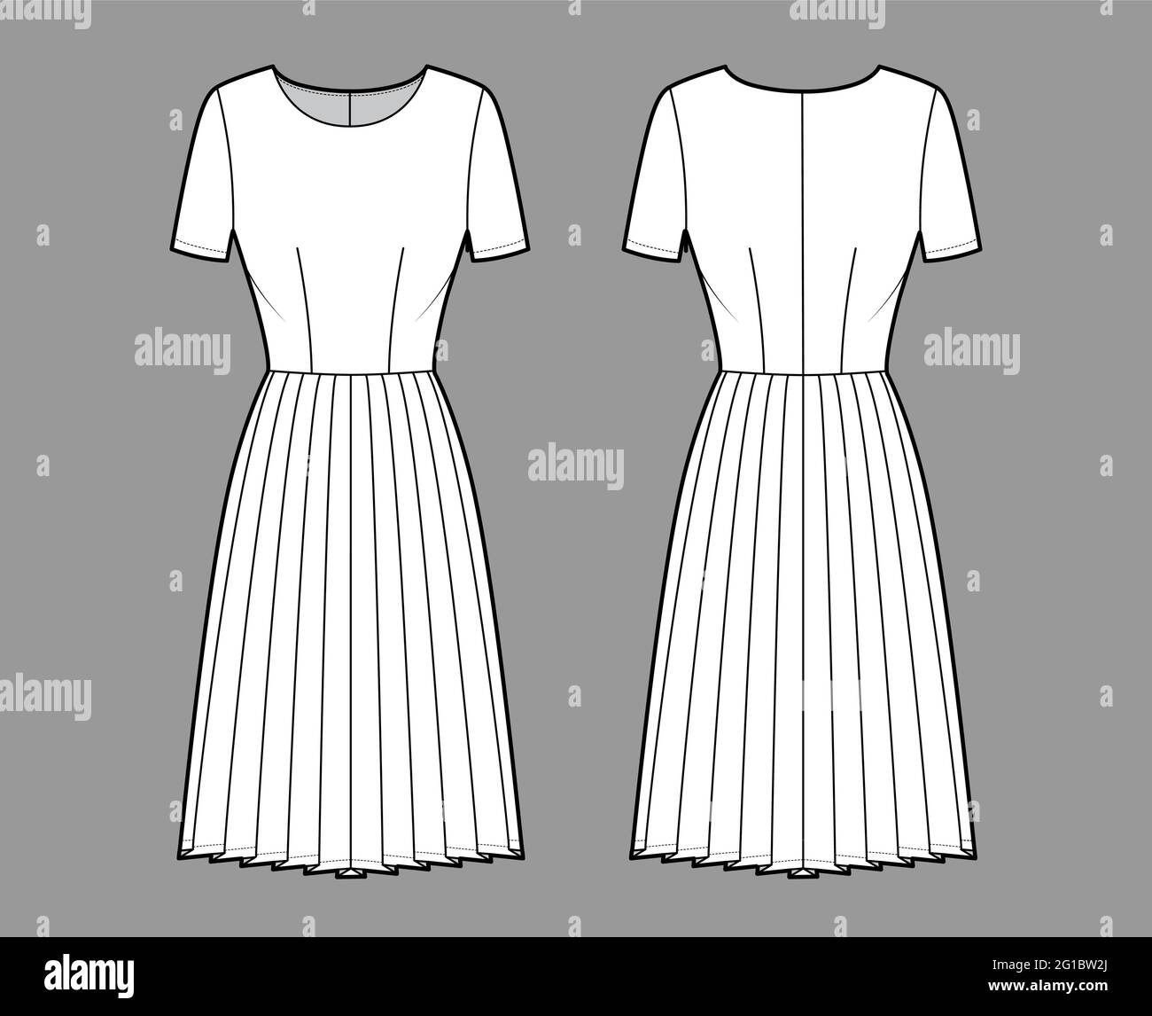Pleated short skirt Stock Vector Images - Alamy