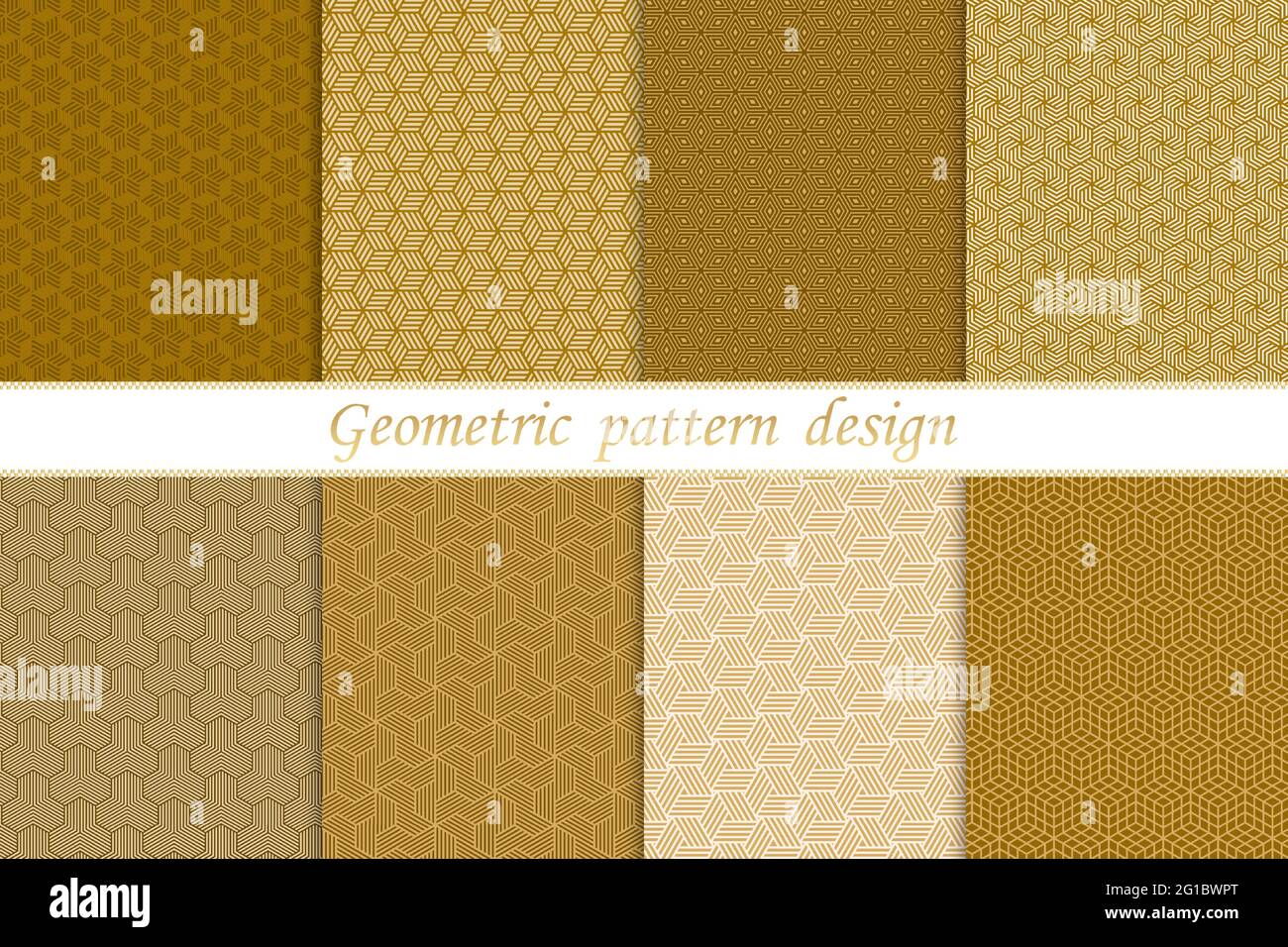 Set of gold geometric seamless pattern design modern. Luxury background ...