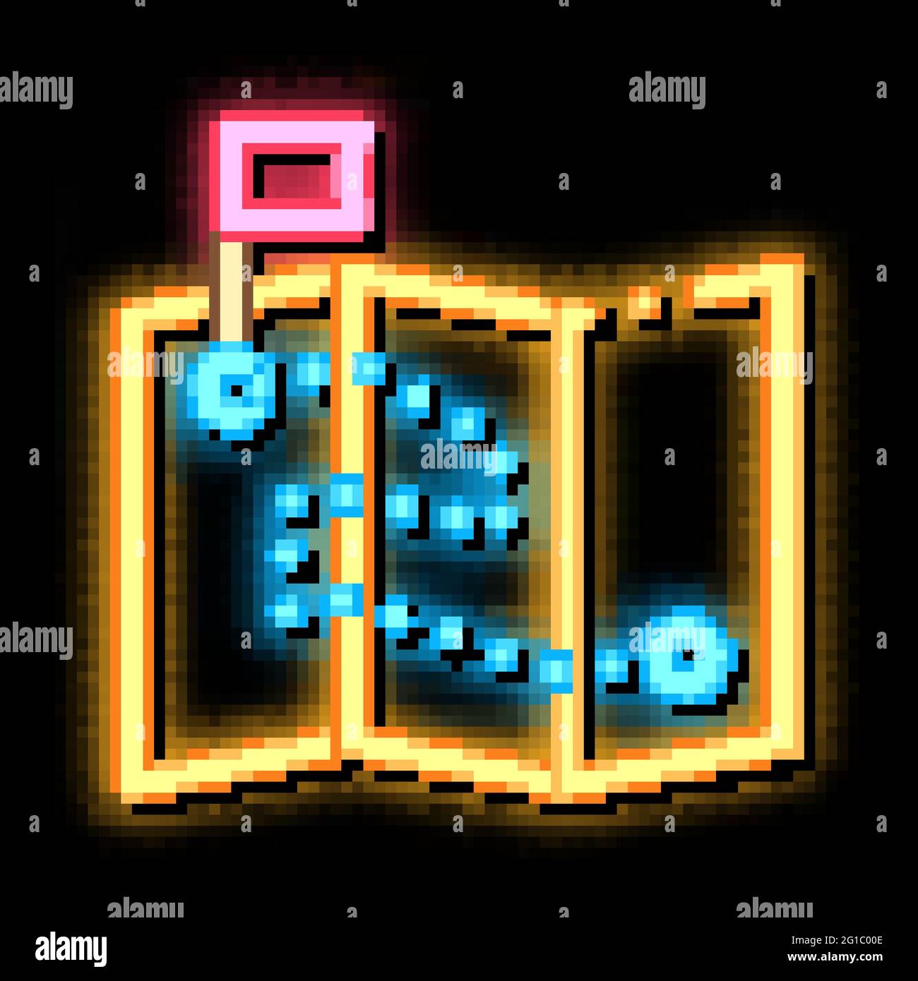 Map Direction Topography neon glow icon illustration Stock Vector