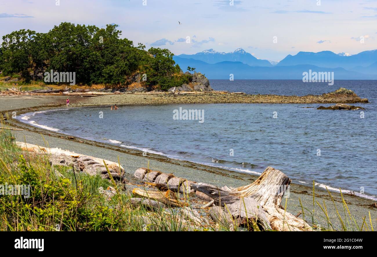 View of beach at Piper's Lagoon, Nanaimo, BC,Canada Stock Photo