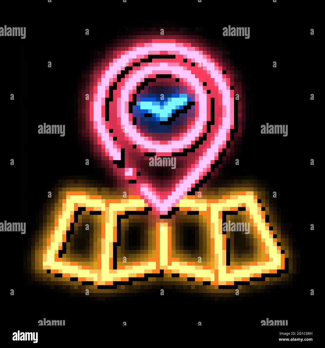 Bird Gps Mark Pin On Map neon glow icon illustration Stock Vector Image ...