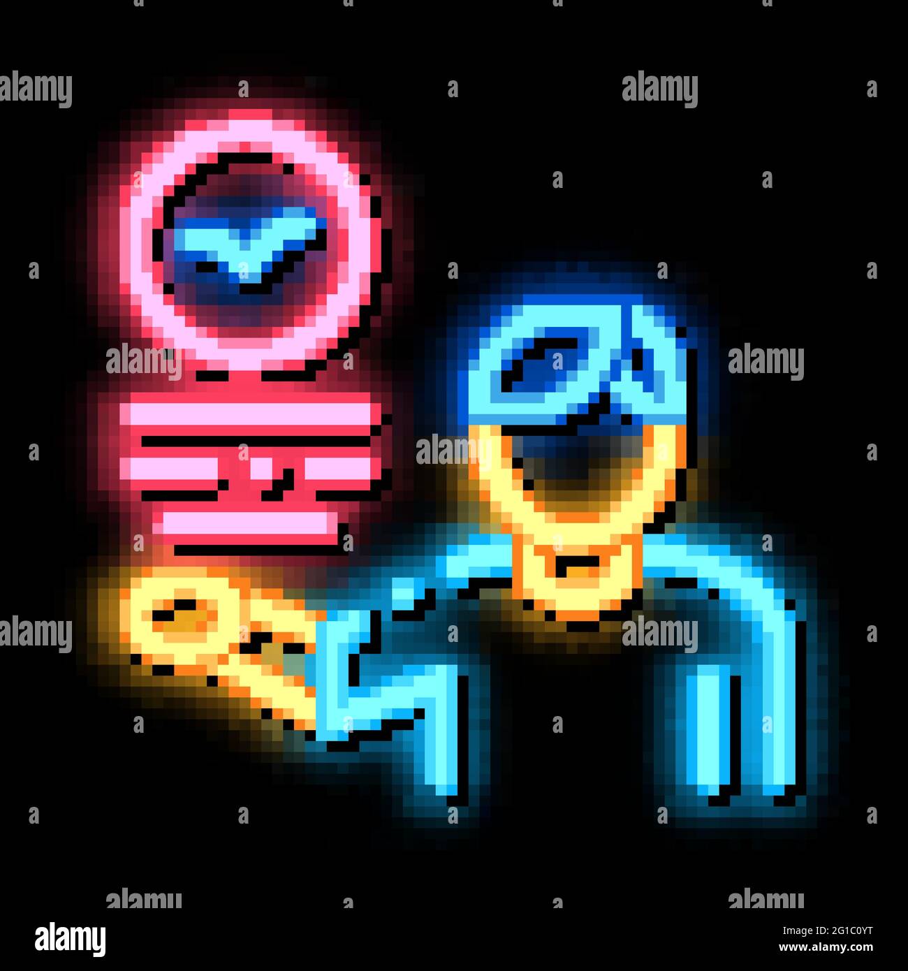 Human Talking About Bird neon glow icon illustration Stock Vector