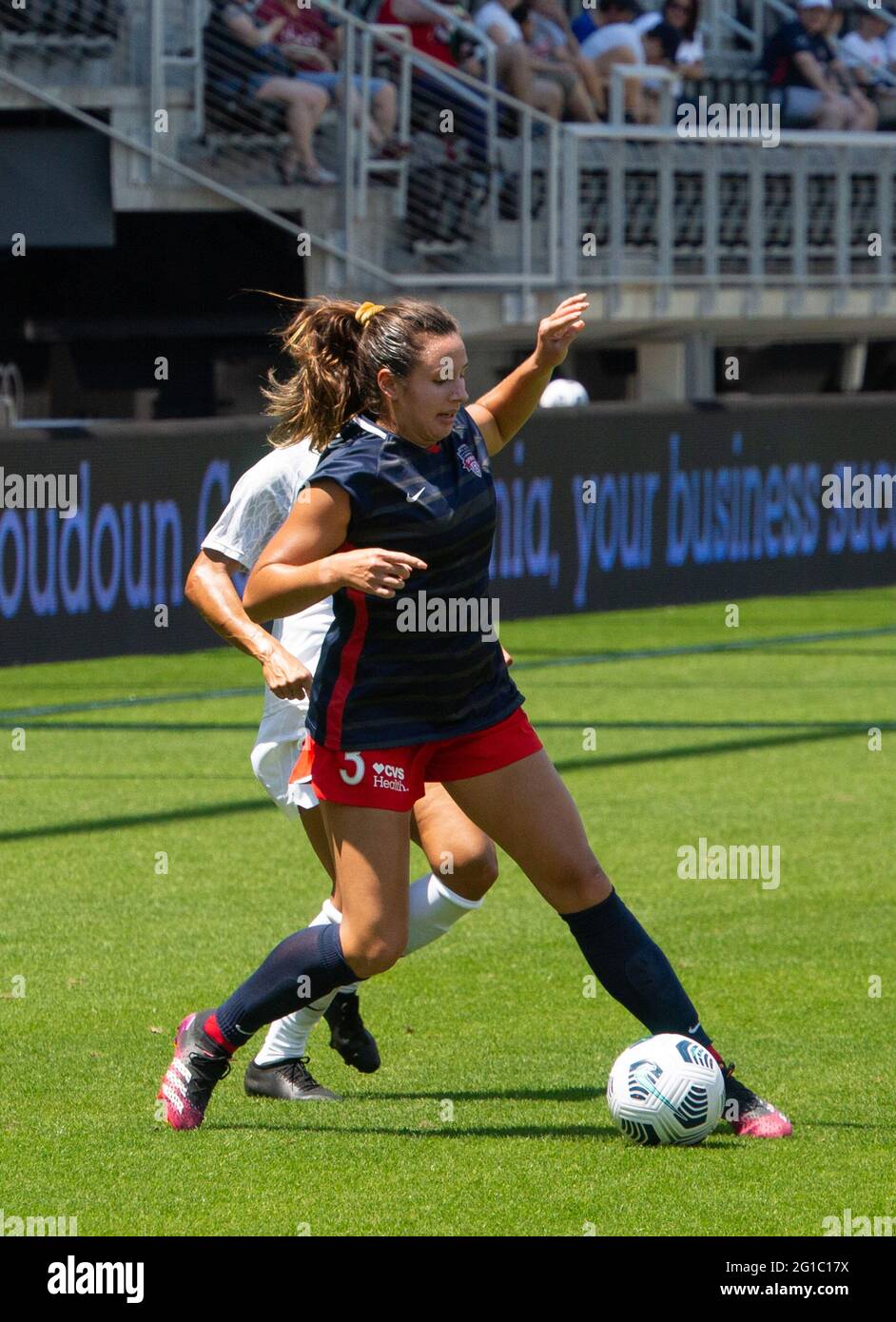Washington D.C, United States. 06th June, 2021. Sam Staab #3 controling the ball during the Washington Spirit's game against Orlando Pride at Audi Field in Washington, DC NO COMMERCIAL USAGE. Credit: SPP Sport Press Photo. /Alamy Live News Stock Photo