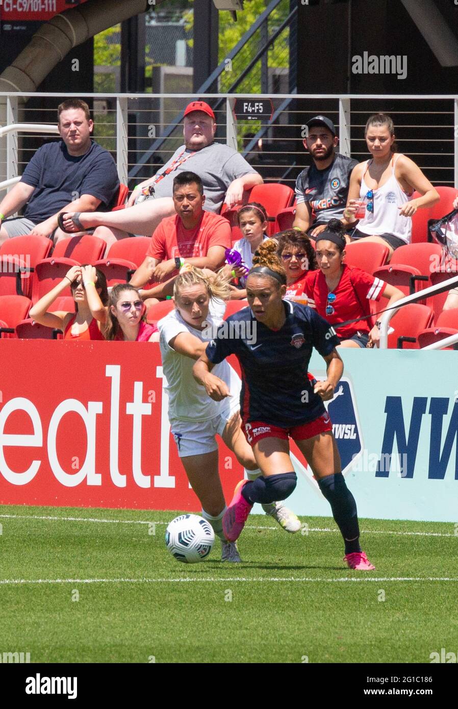 Washignton D.C, United States. 06th June, 2021. Trinity Rodman #2 going forward during the Washington Spirit's game against Orlando Pride at Audi Field in Washington, DC NO COMMERCIAL USAGE. Credit: SPP Sport Press Photo. /Alamy Live News Stock Photo