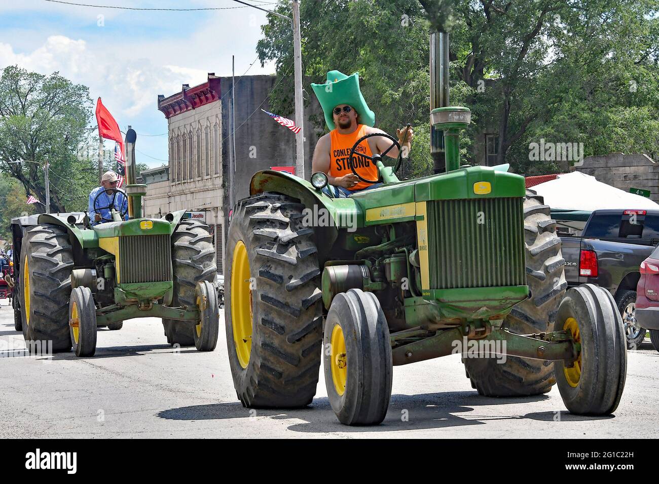Local farmers drive their John Deere tractors in the annual Flint Hills ...